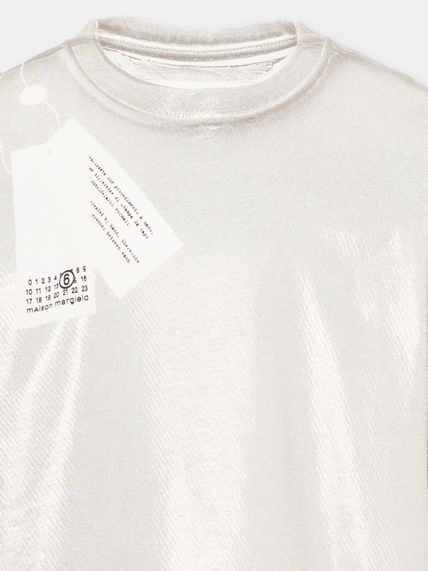 T-Shirt argento per bambini con logo,Mm6 Maison Margiela,M61144 MM02Y M6912