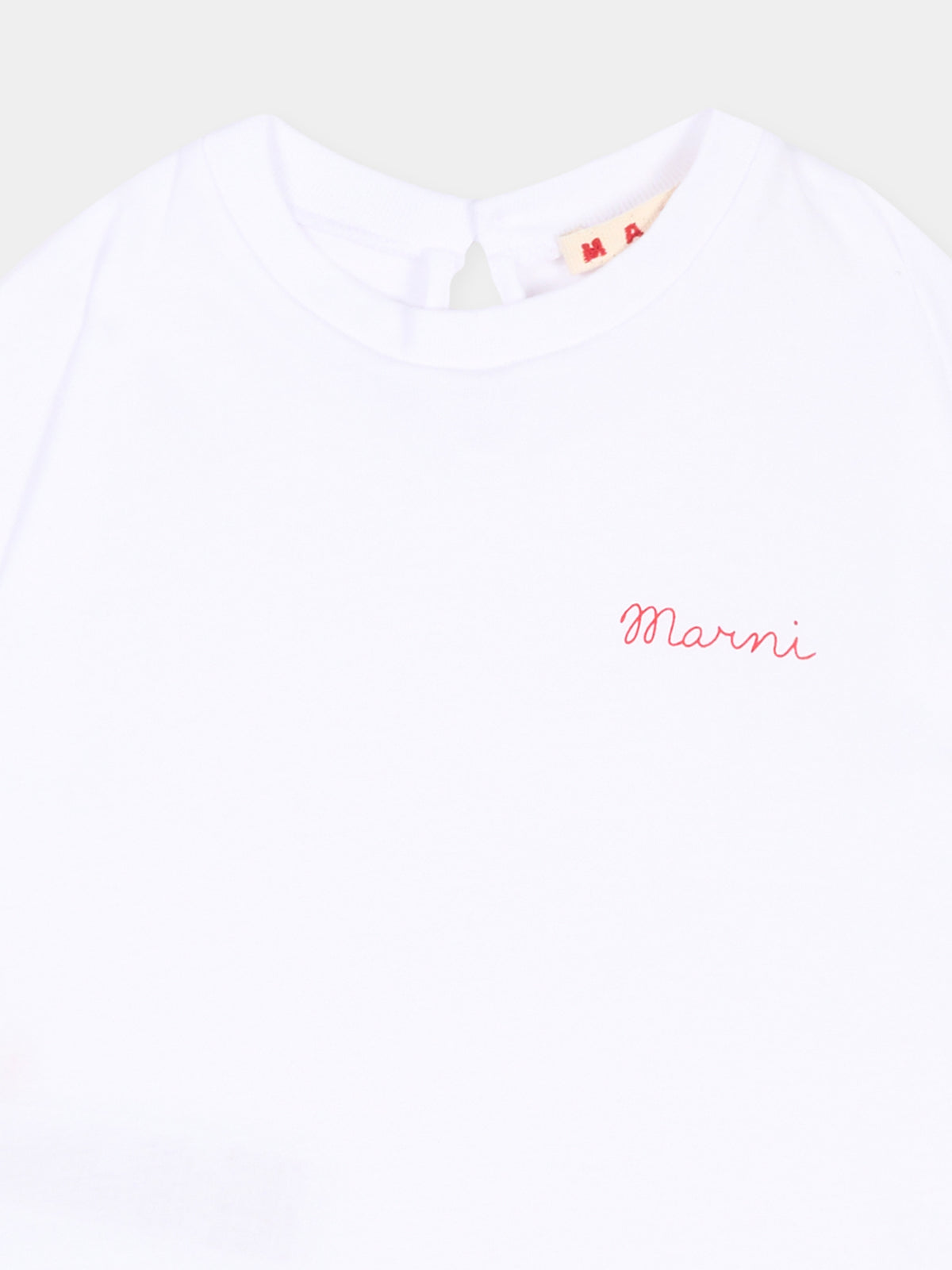 T-Shirt bianca per neonata con logo,Marni Kids,M01898 M00YP 0M100