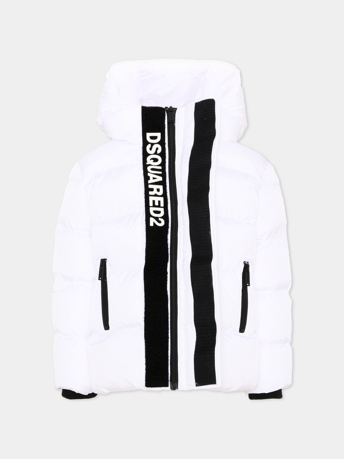 Piumino bianco per bambini con logo,Dsquared2,DQ1090 D00BN DQ100
