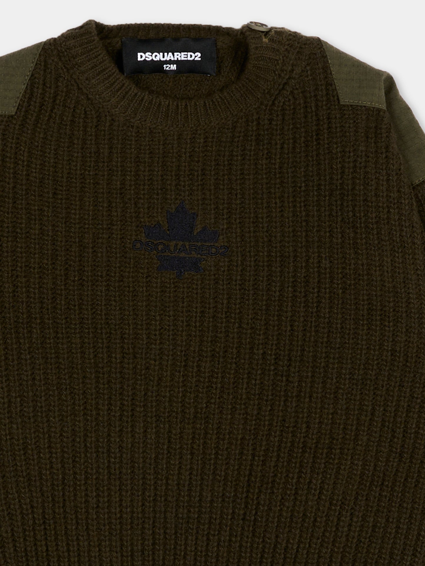 Maglione verde per neonato con logo,Dsquared2,DQ3493 D0AJD DQ558