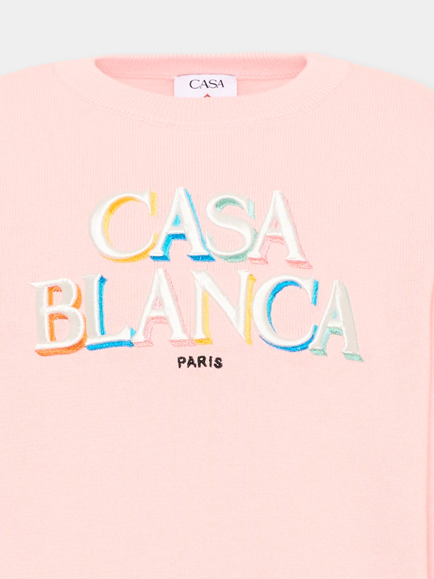 Maglione rosa per bambina con logo