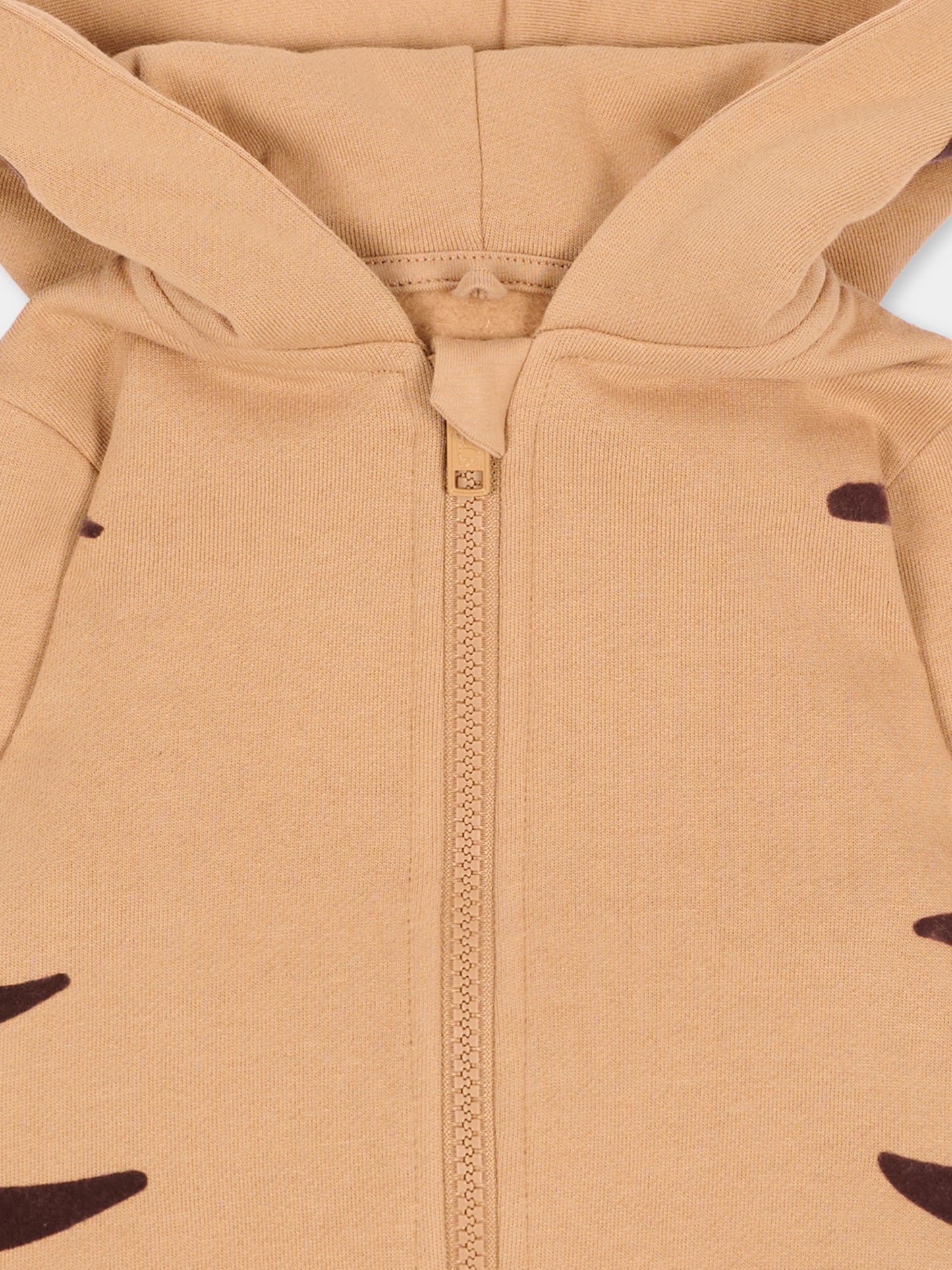 Felpa con cappuccio beige per neonati con tigre,Stella Mccartney Kids,TZ4390 Z3059 362
