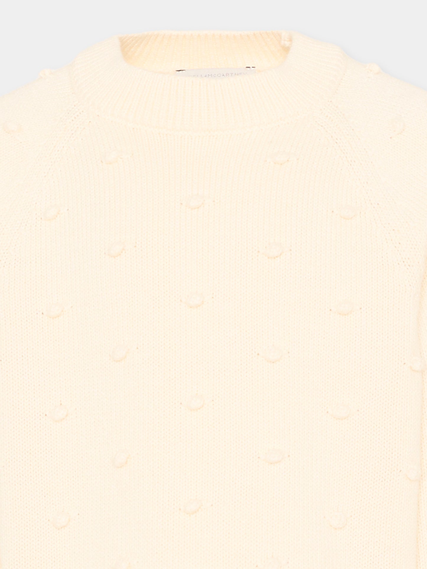 Maglione avorio per bambina con pois,Stella Mccartney Kids,TZ9A80 Z1528 101