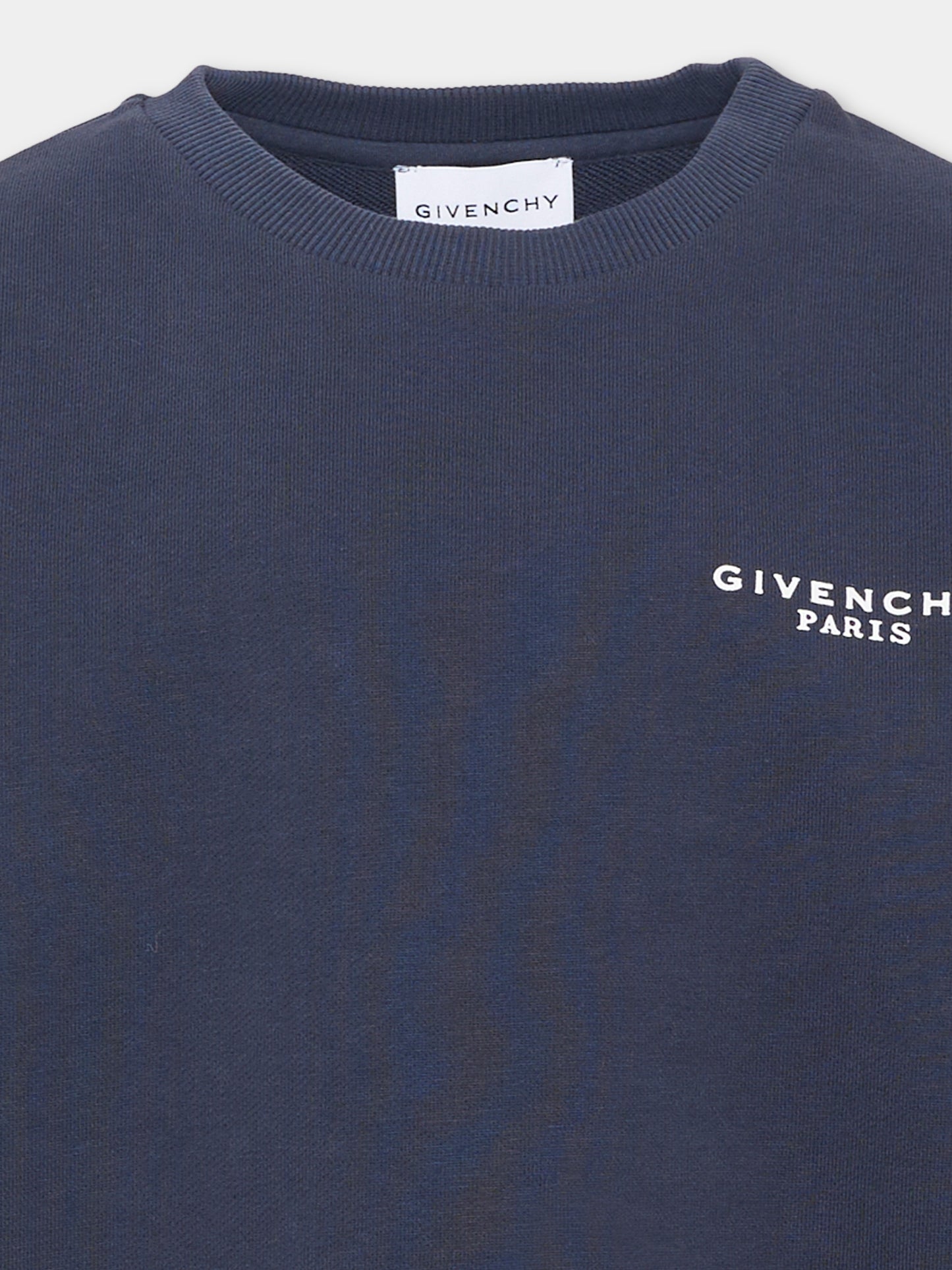 Felpa blu per bambini con logo,Givenchy Kids,H31282 853