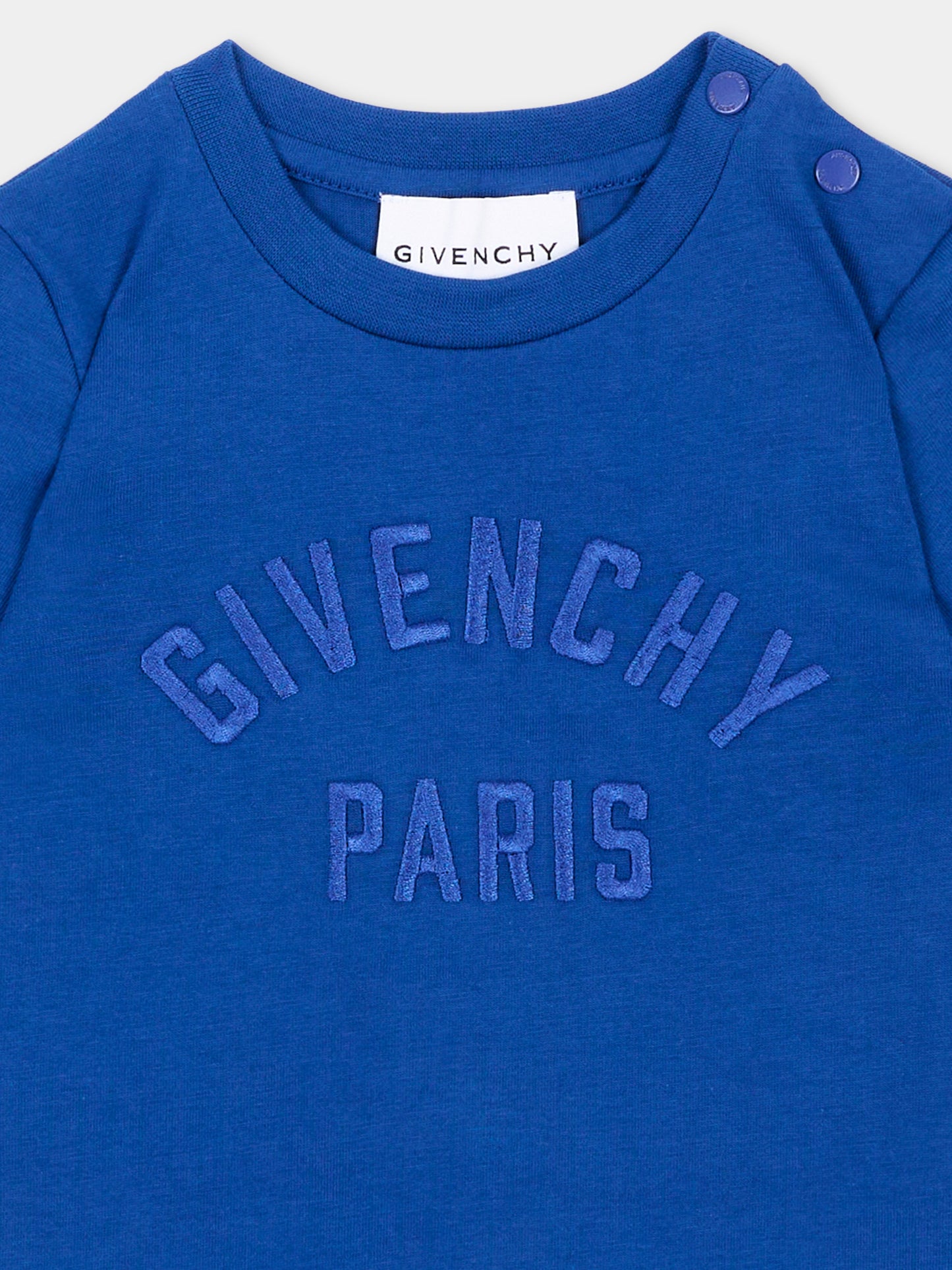 T-Shirt blu per neonato con logo,Givenchy Kids,H31286 865
