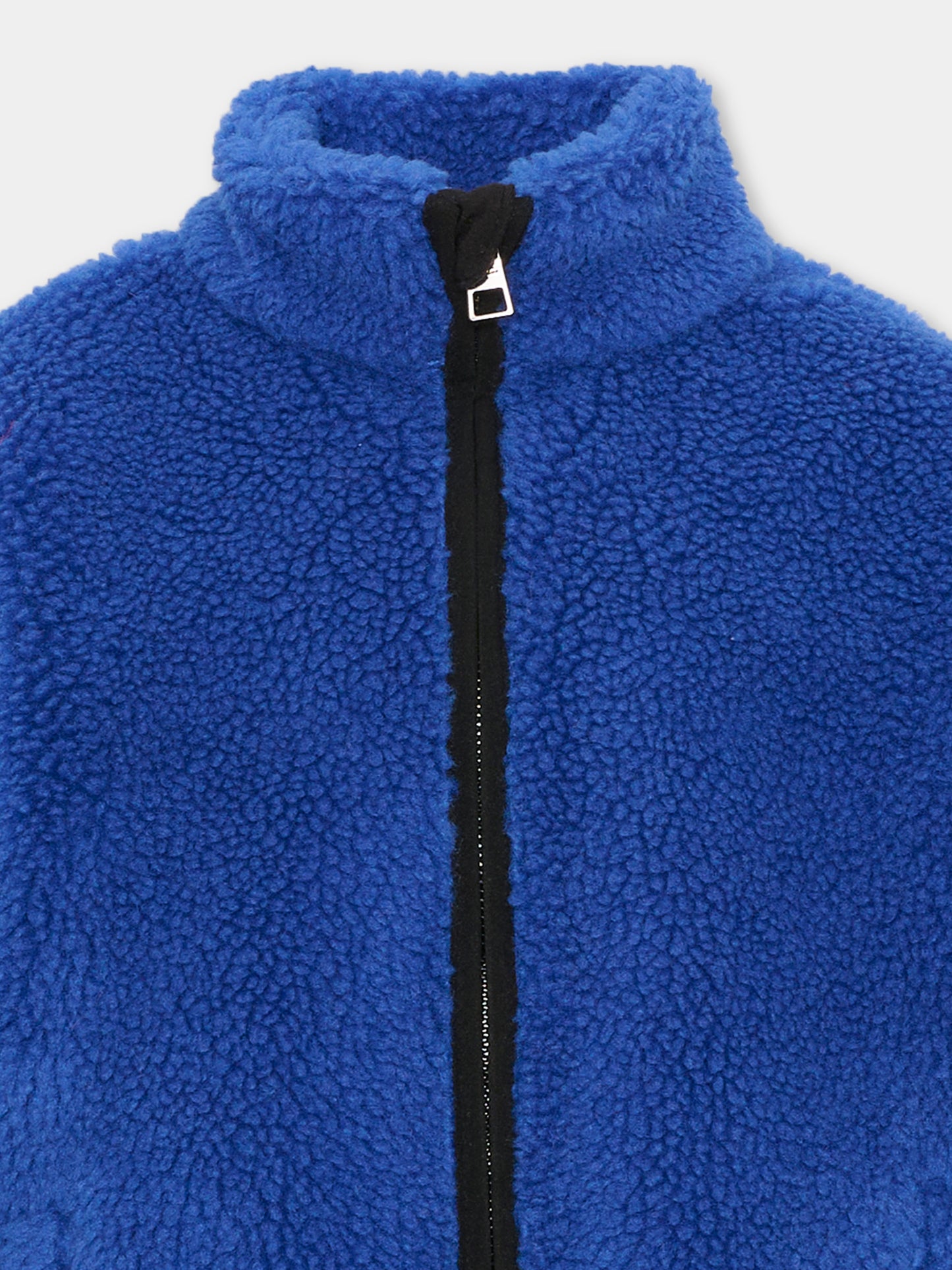 Ecopelliccia blu per bambino con logo,Givenchy Kids,H31403 865