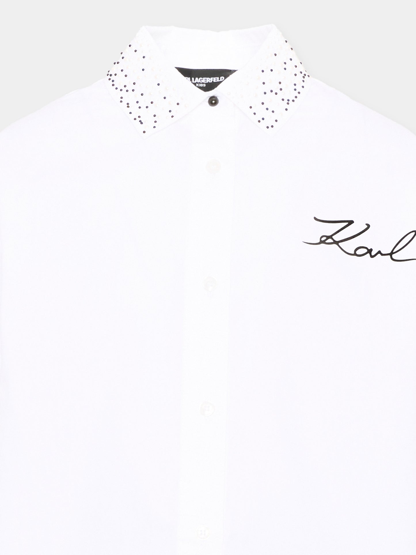 Vestito a manica lunga bianco con ricamo,Karl Lagerfeld Kids,Z31332 10P