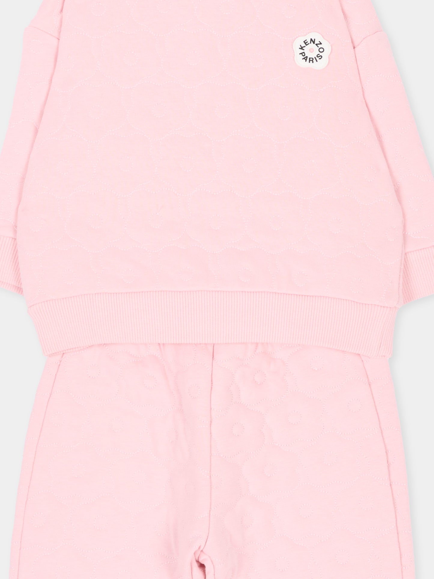 Completo sportivo lungo rosa con logo,Kenzo Kids,K62117 44F