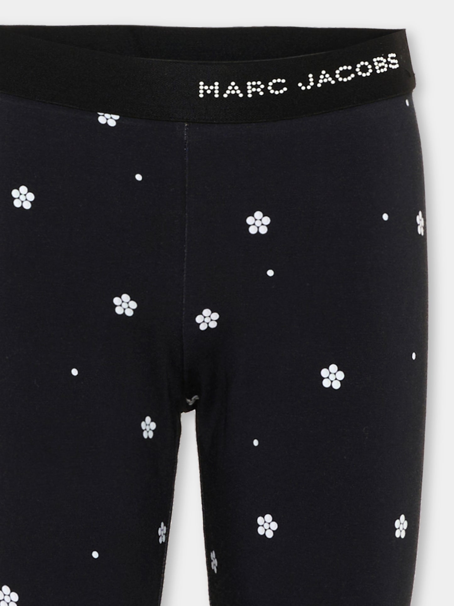Leggings nero per bambina a fiori,Marc Jacobs,W60986 09B