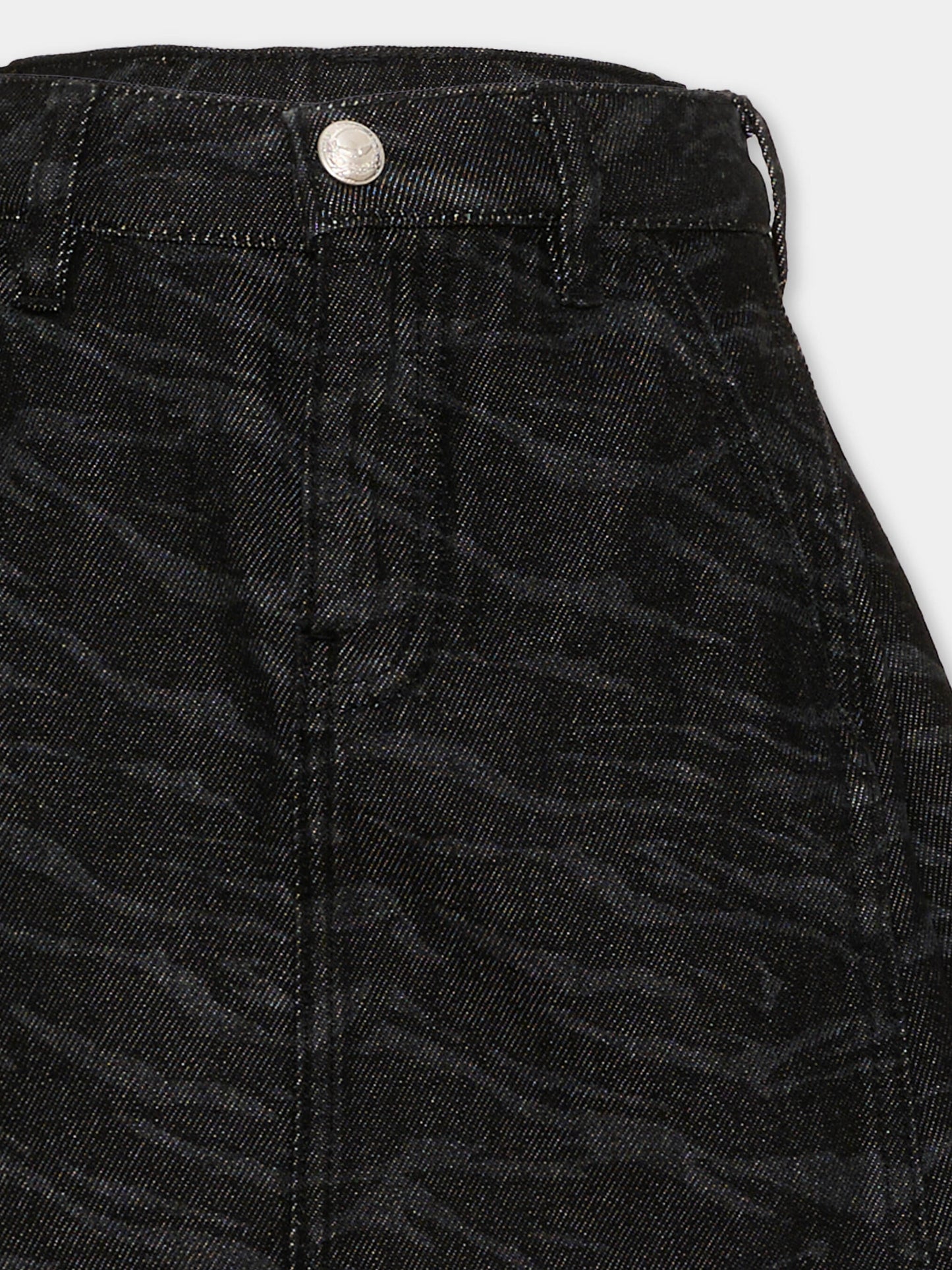 Gonna denim per bambina con stampa zebrata,Zadig & Voltaire Kids,X60819 Z11