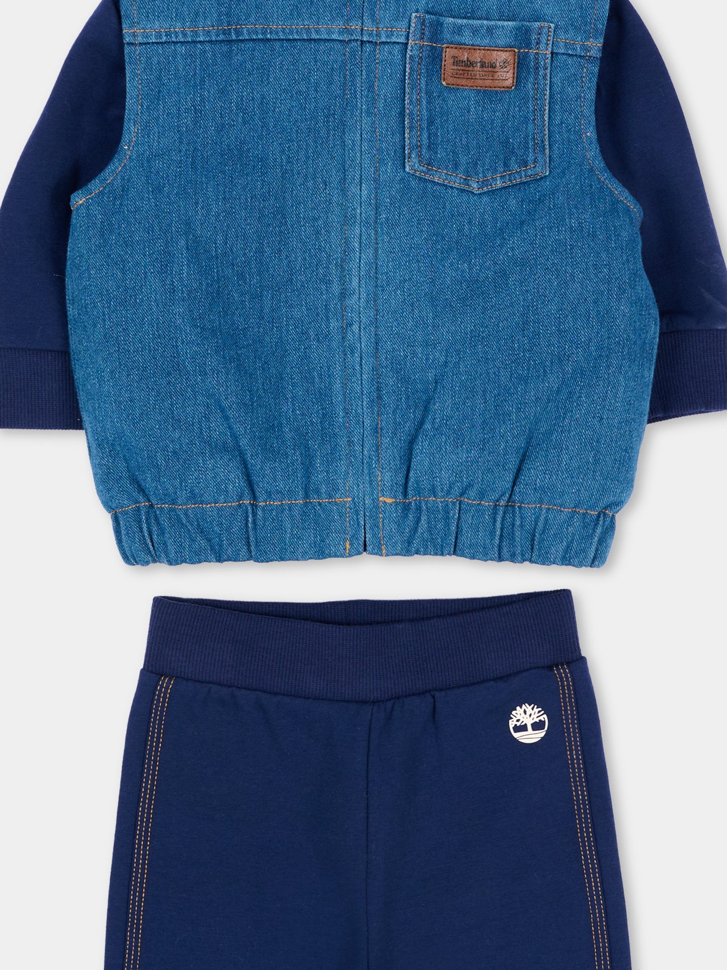 Completo sportivo lungo blu per neonato con gilet,Timberland,T61016 84N