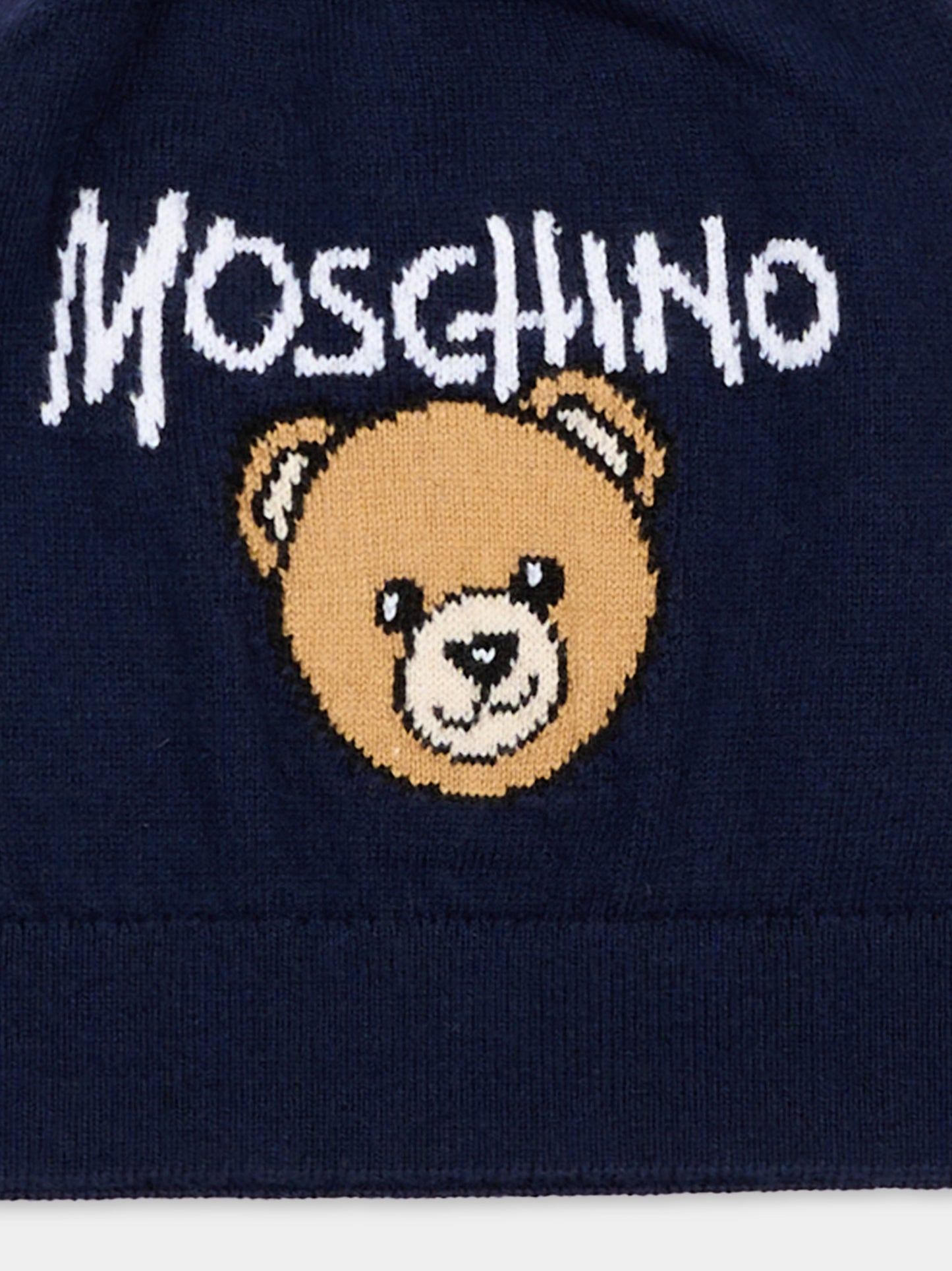 Berretto blu per bambini con Teddy Bear,Moschino Kids,HMX02O LHE43 40016