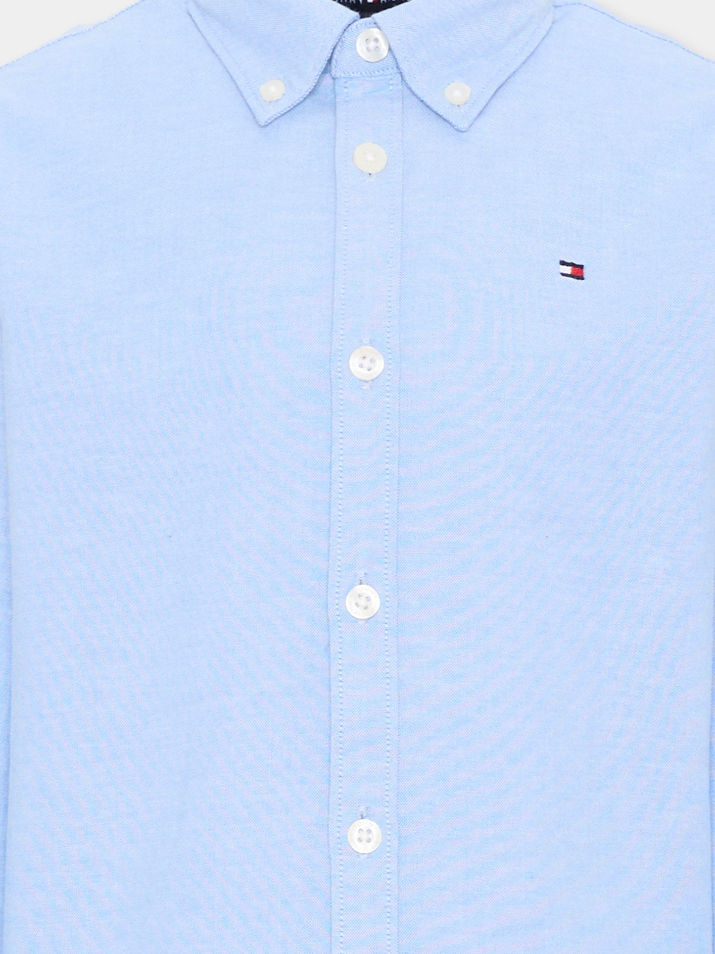 Camicia azzurra per bambino con Tommy flag,Tommy Hilfiger Junior,KB0KB06964 C1S