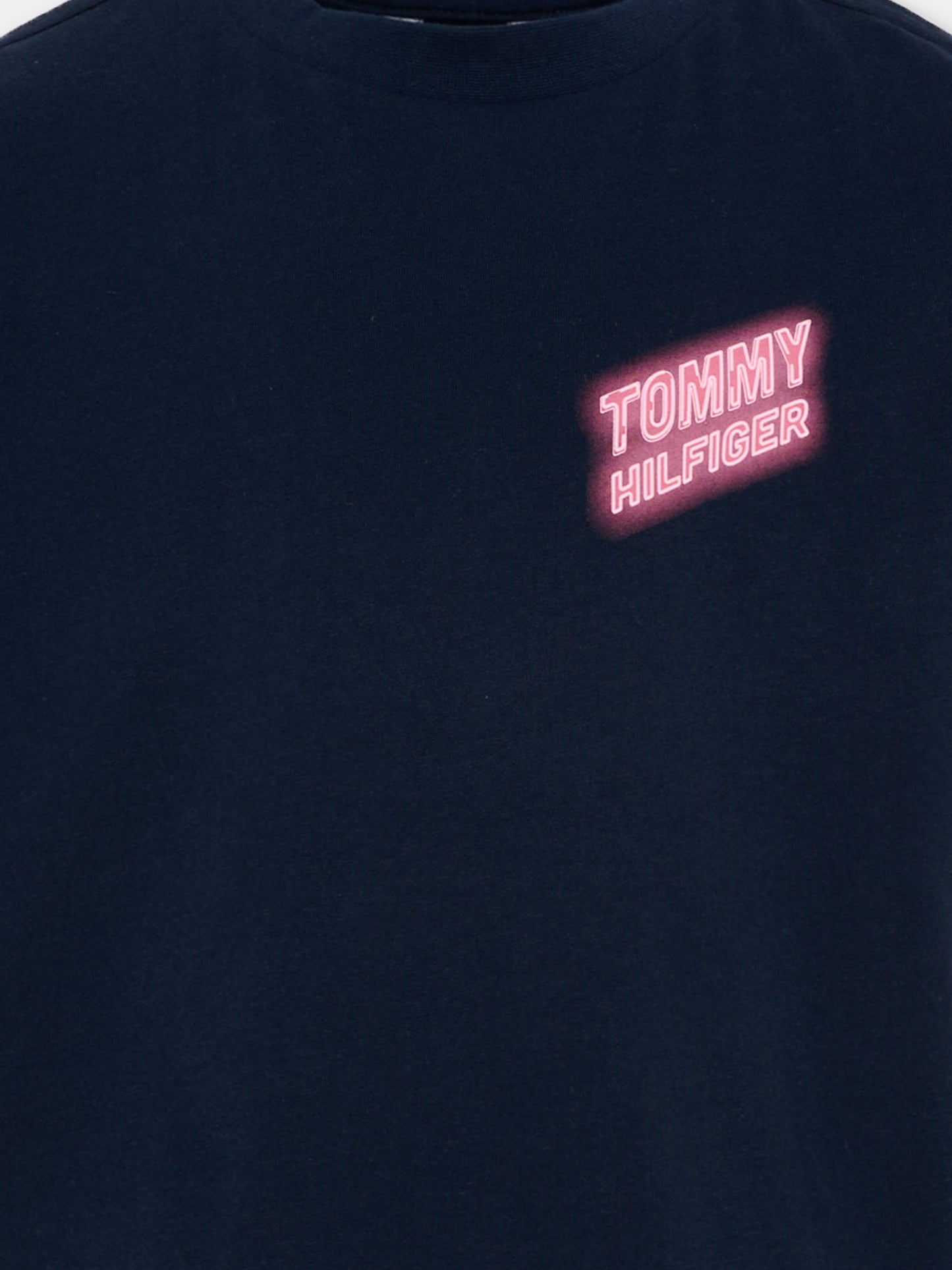 T-Shirt blu per bambino con stampa neon,Tommy Hilfiger Junior,KB0KB09849 C1G
