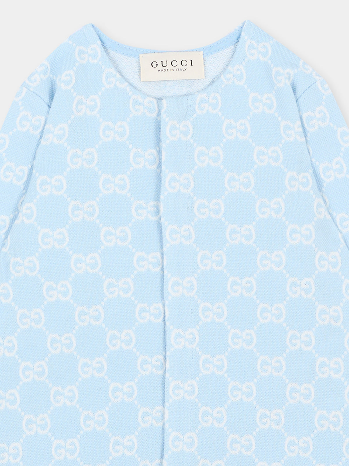 Baby Boy blue romper with GG monogram