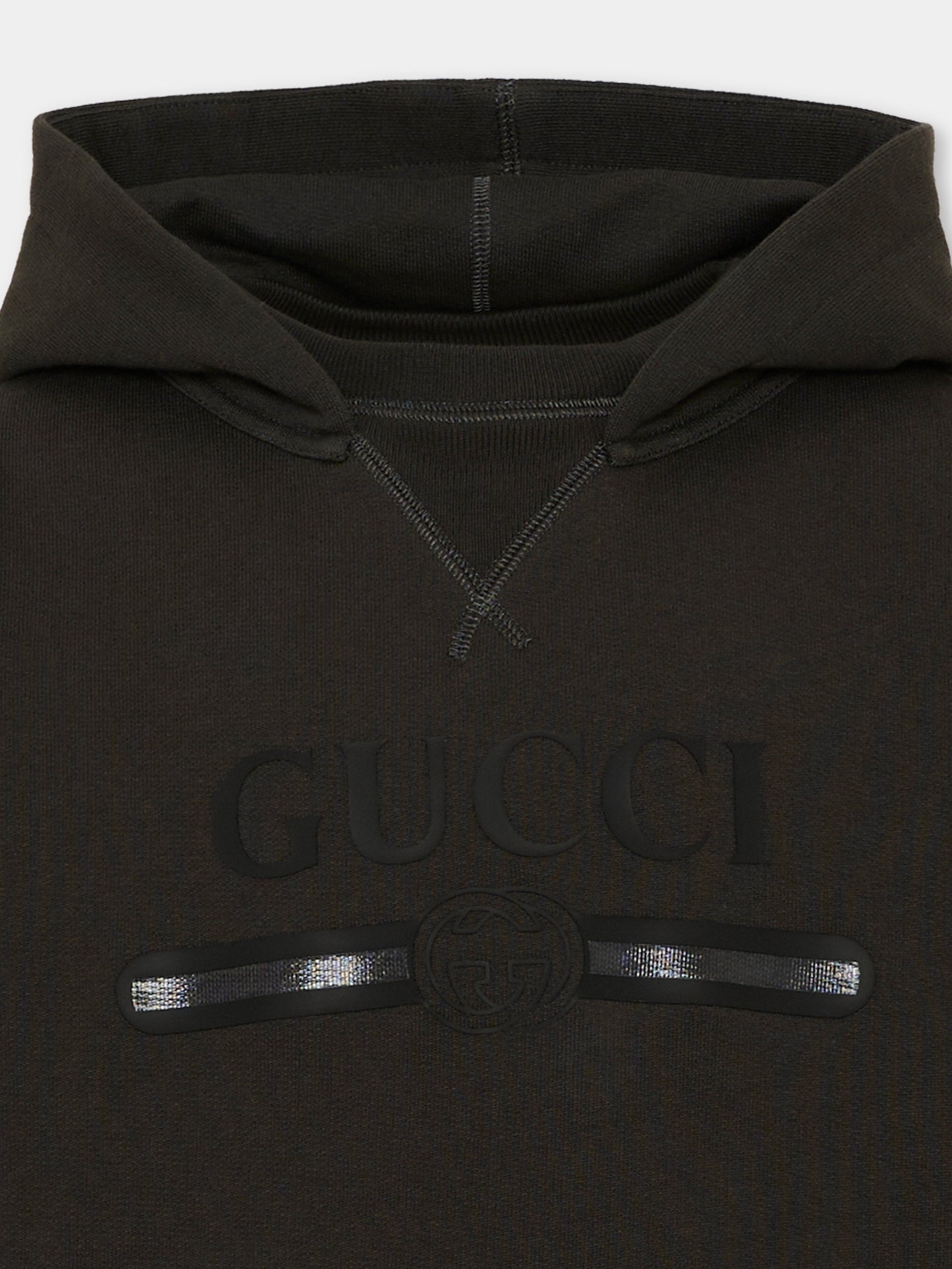 Felpa con cappuccio nera con logo