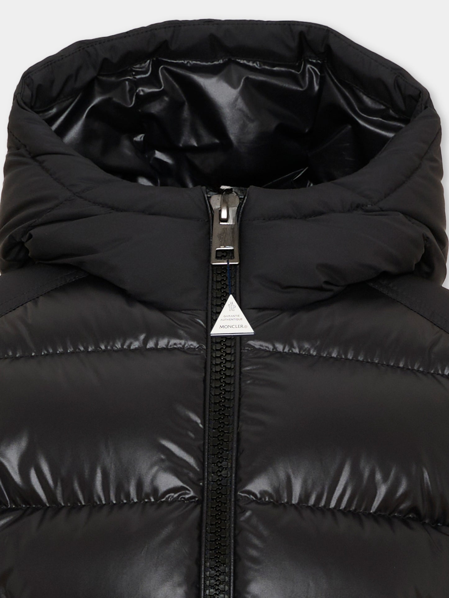 Piumini nero Hyoseris per bambino con logo,Moncler Kids,L2954 1A00076 597YX 999