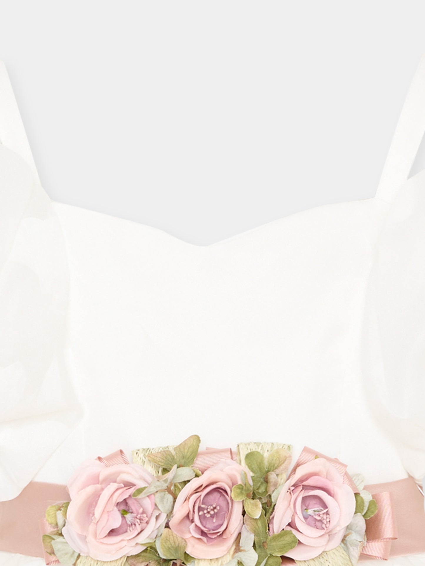 Abito elegante avorio per bambina con fiori applicati,Colorichiari,FL108479 4907 1583