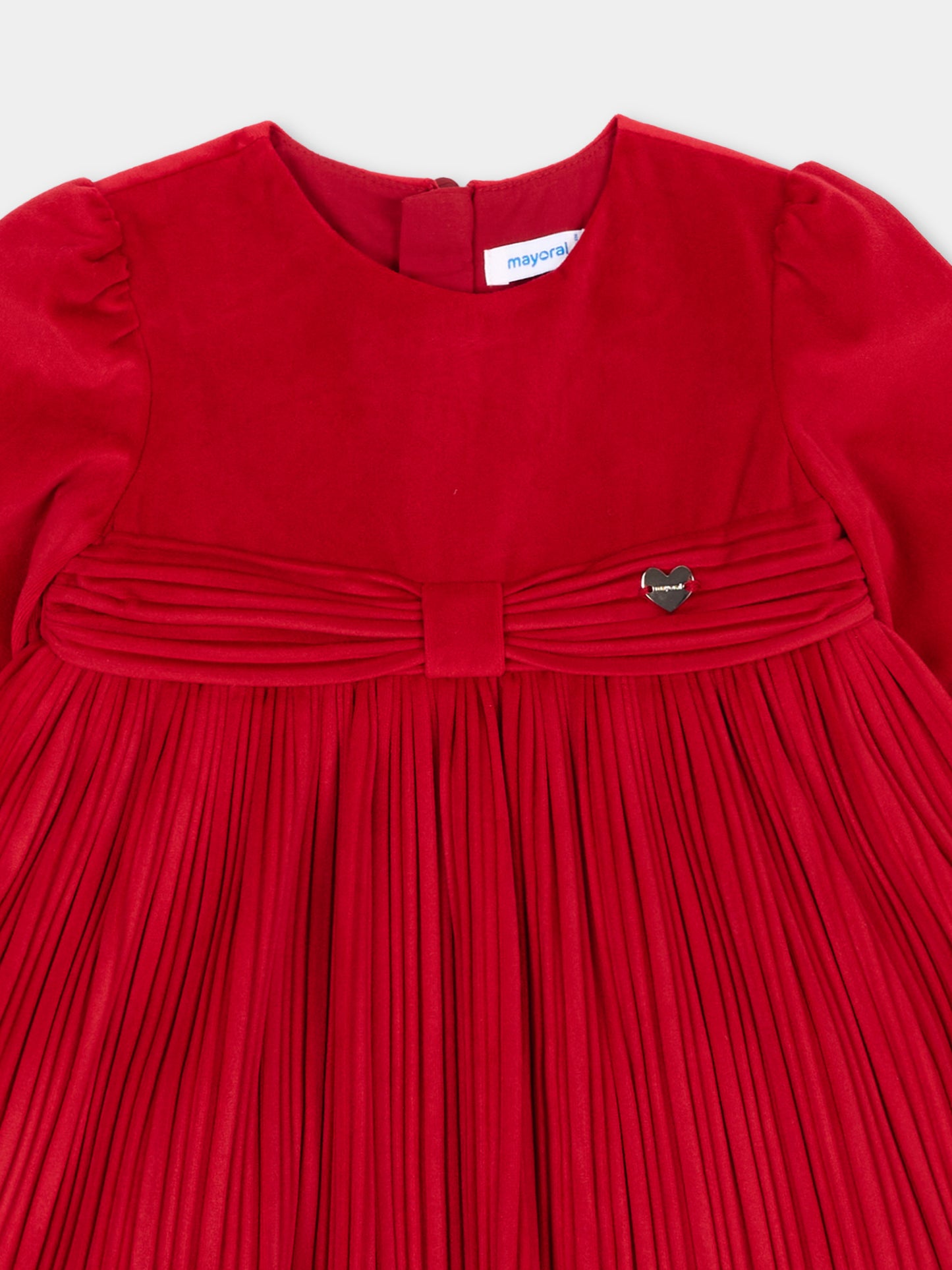 Abito elegante rosso per neonata con logo,Mayoral,2902 089