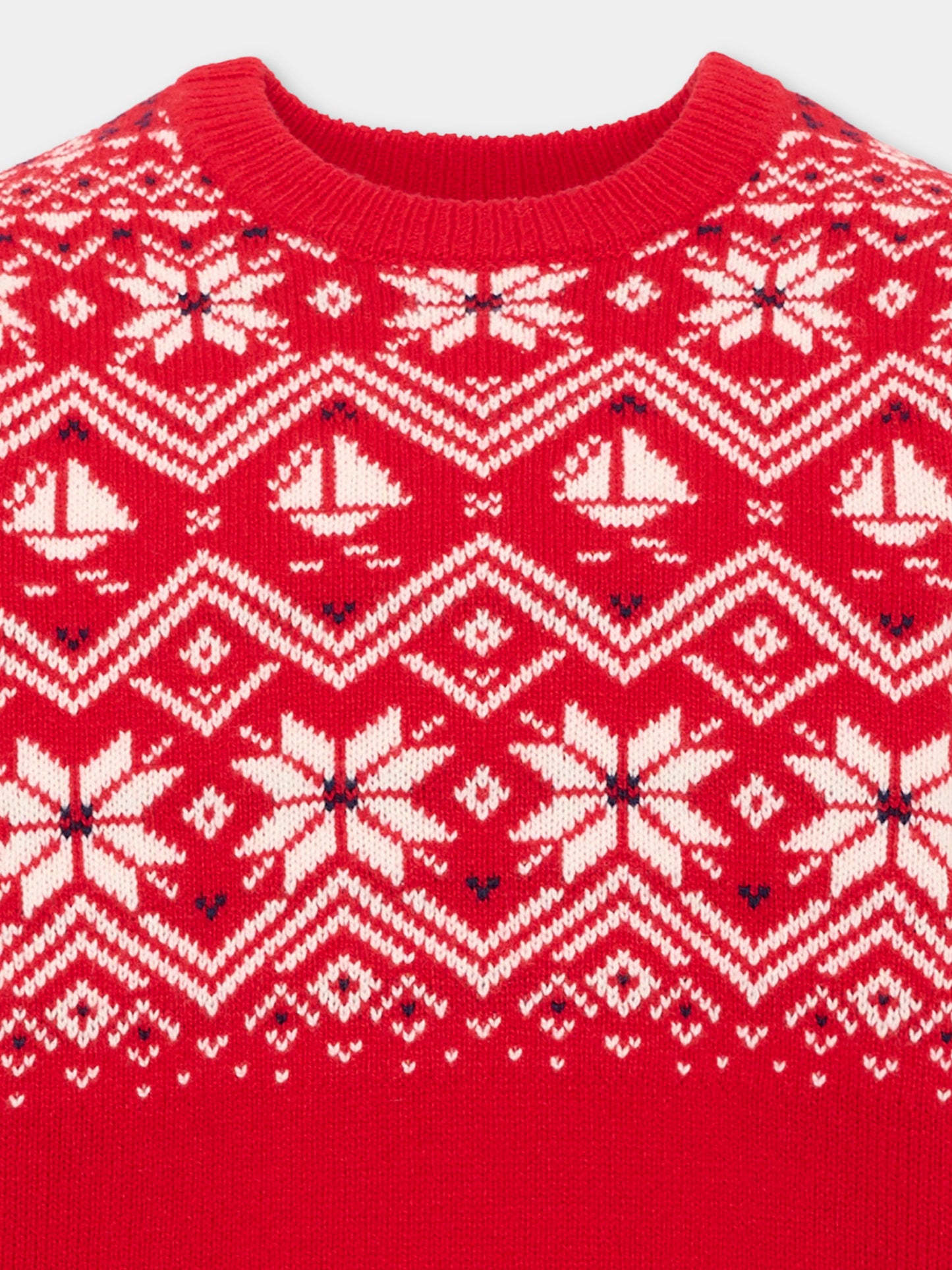 Maglione rosso per bambino jacquard,Petit Bateau,A0GB1 04