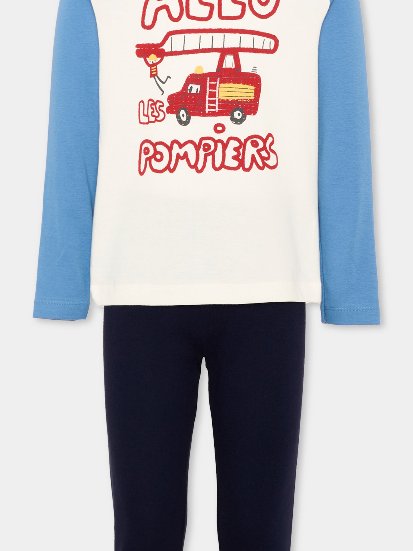 Pigiama multicolor per bambino con pompieri,Petit Bateau,A0GTB 01