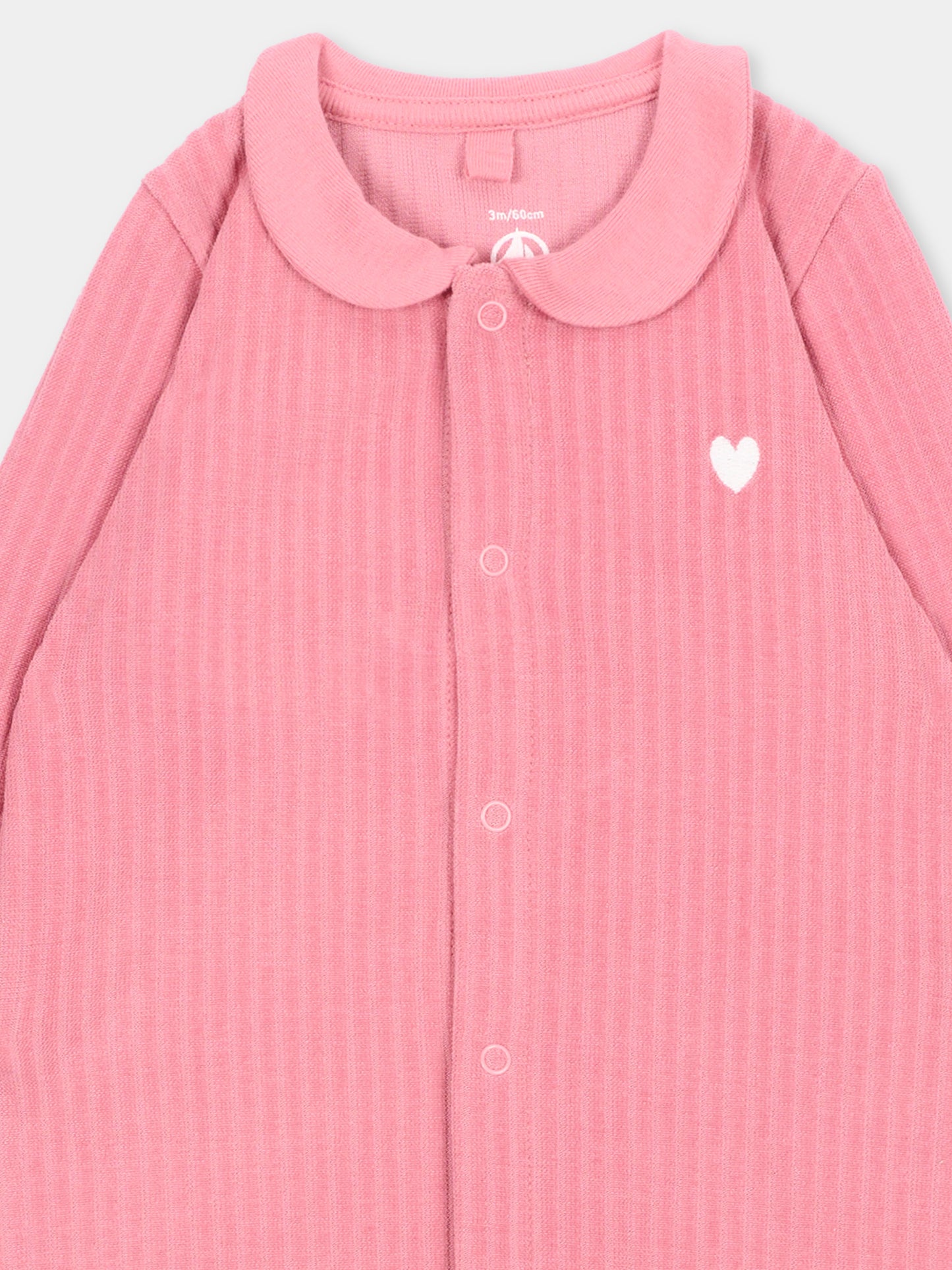 Tutina rosa per neonata con cuore,Petit Bateau,A0GDM 01