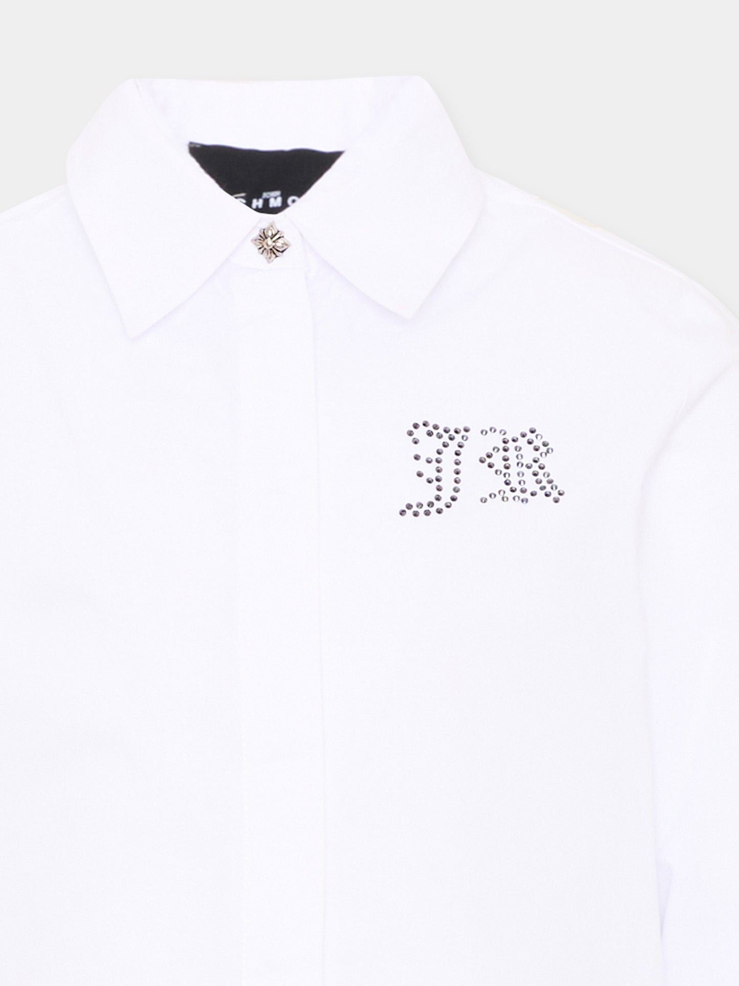 Camicia bianca per bambina con logo,Richmond,RGA26174CA WHITE WHITE