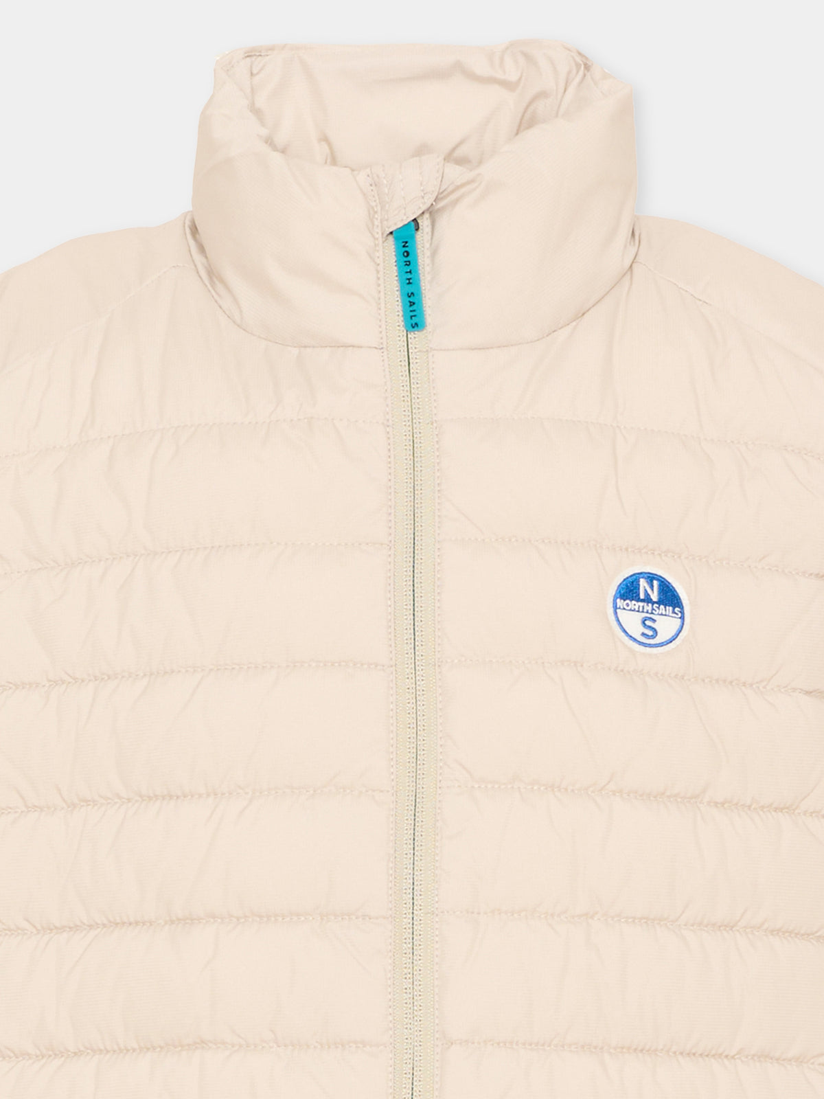 Gilet beige per bambini trapuntato,North Sails,NBA26073PI WINTER ROPE