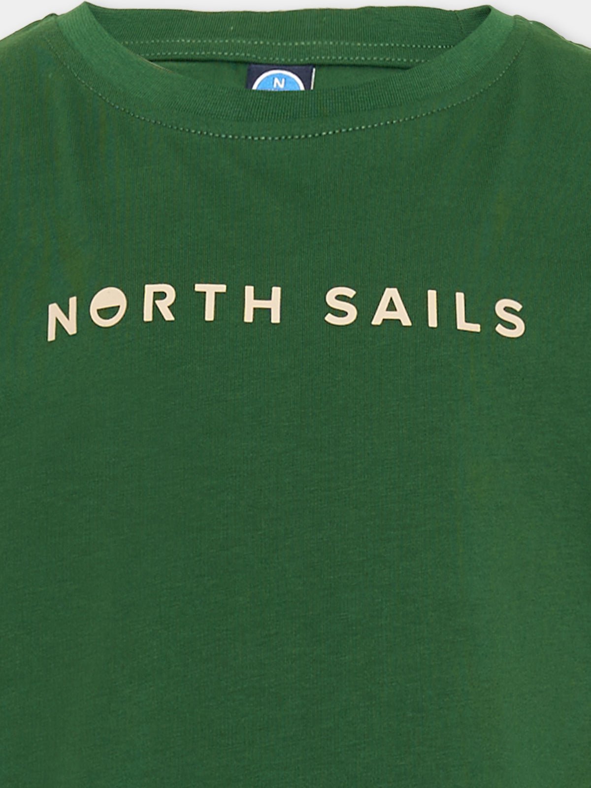 T-shirt a manica corta verde per bambino con logo,North Sails,NBA26058TS GREEN