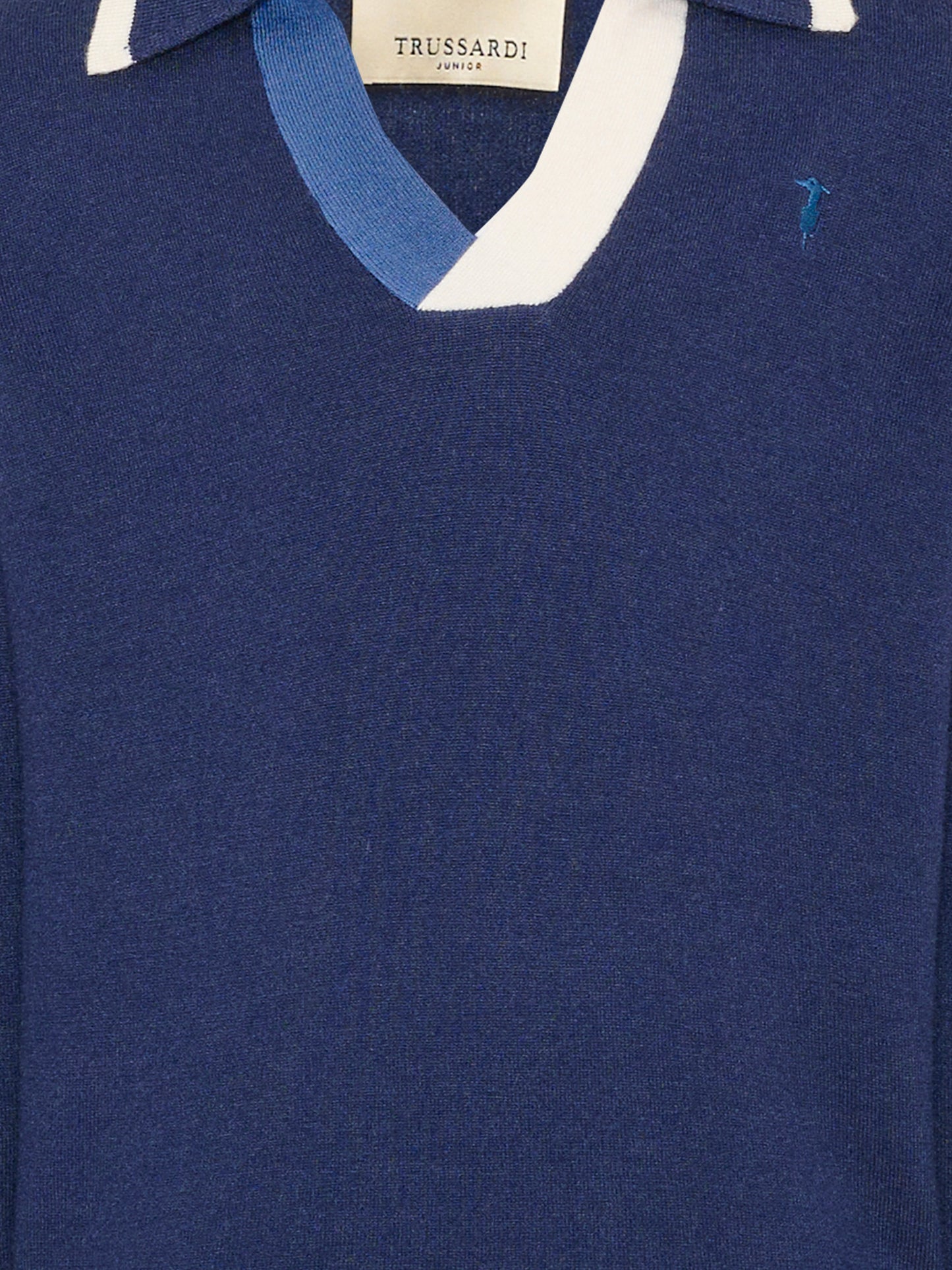 Maglione blu per bambino con ricamo,Trussardi Junior,TBA26033PO BLUE_N/A/O BLUE NAVAL