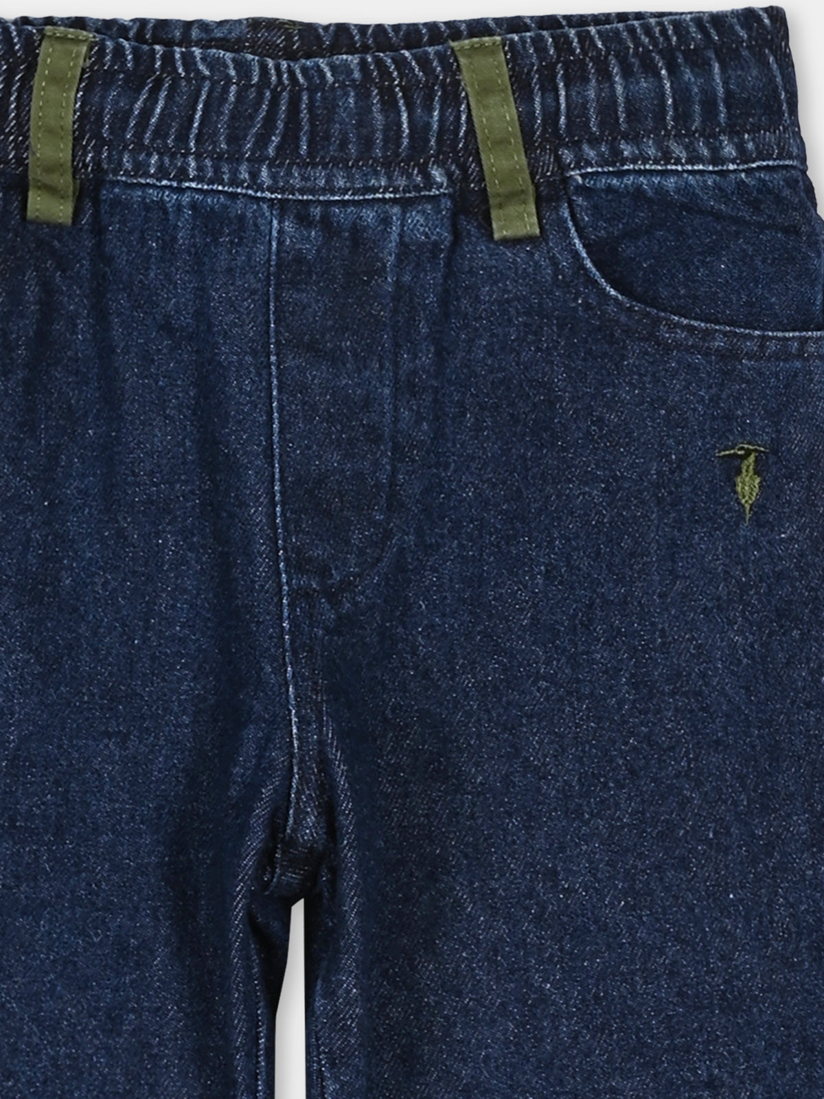 Jeans denim per neonato con levriero,Trussardi Junior,TIA26097JE D.BLUE_MED DENIM BLUE MEDIUM