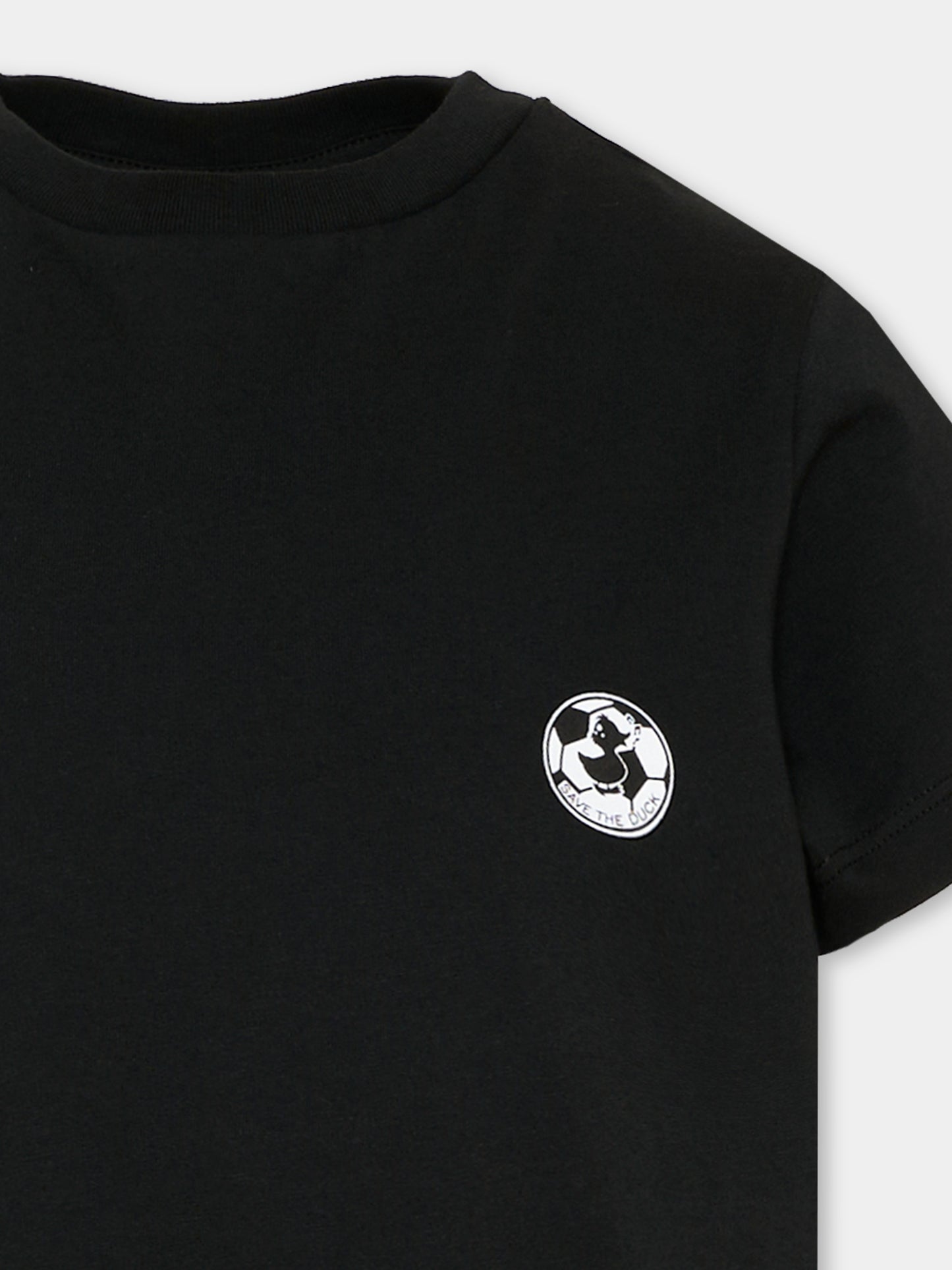 T-shirt nera per bambini con logo,Save The Duck Kids,JT1732X BESY20 10000