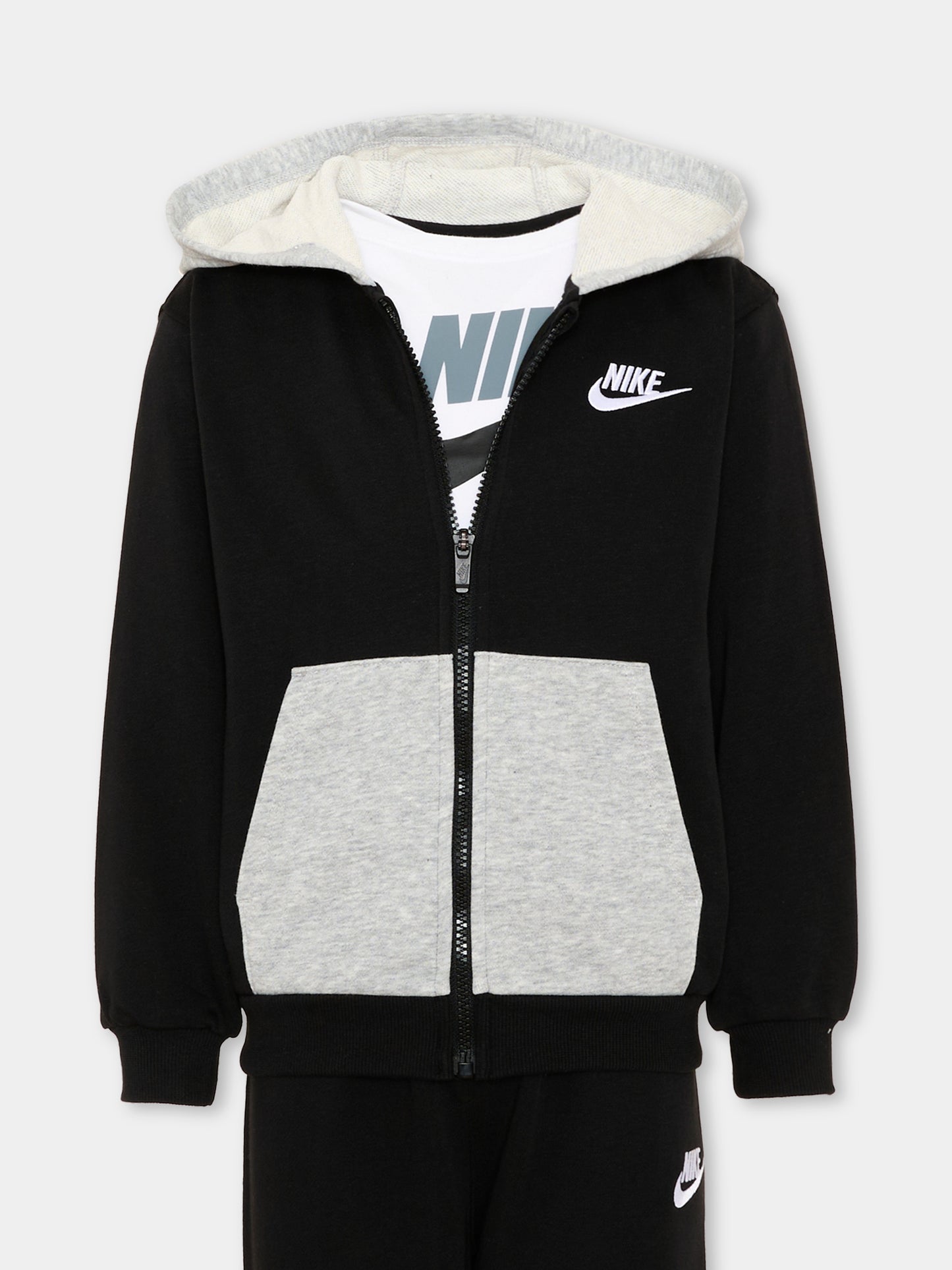 Completo sportivo lungo nero con logo per bambini,Nike,86P282 023