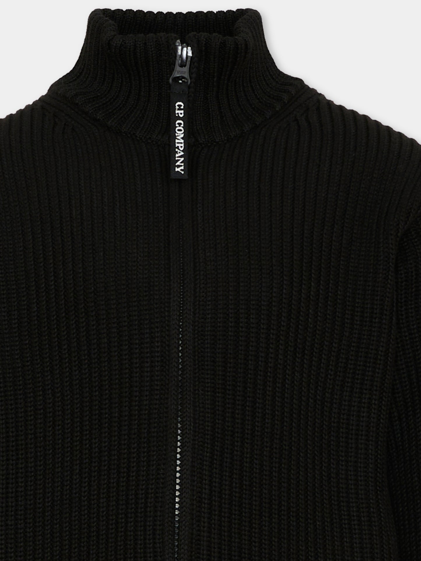 Maglione nero per bambino con zip,C. P. Company,CMW00P LHE36 60100