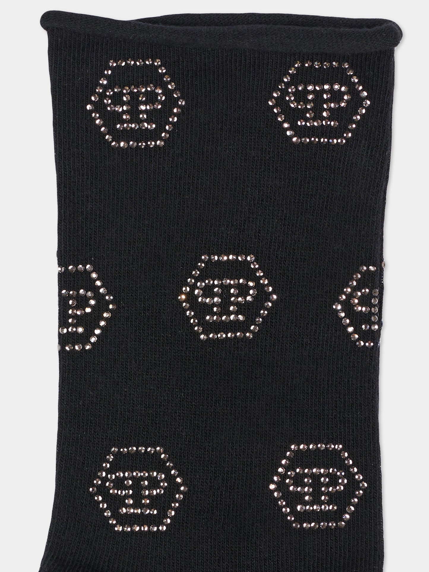 Calze nere per bambina con strass,Philipp Plein Junior,F6PHJGSO173 110