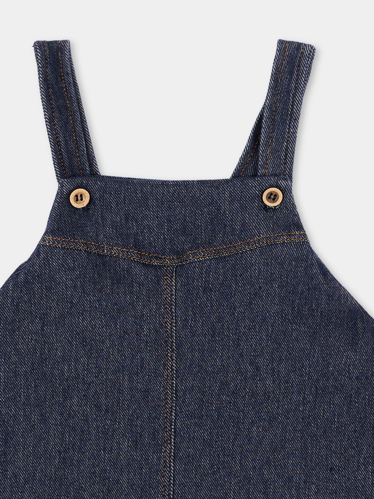 Salopette blu per neonata,Bamboom,1215TE00083 JEANS BLU