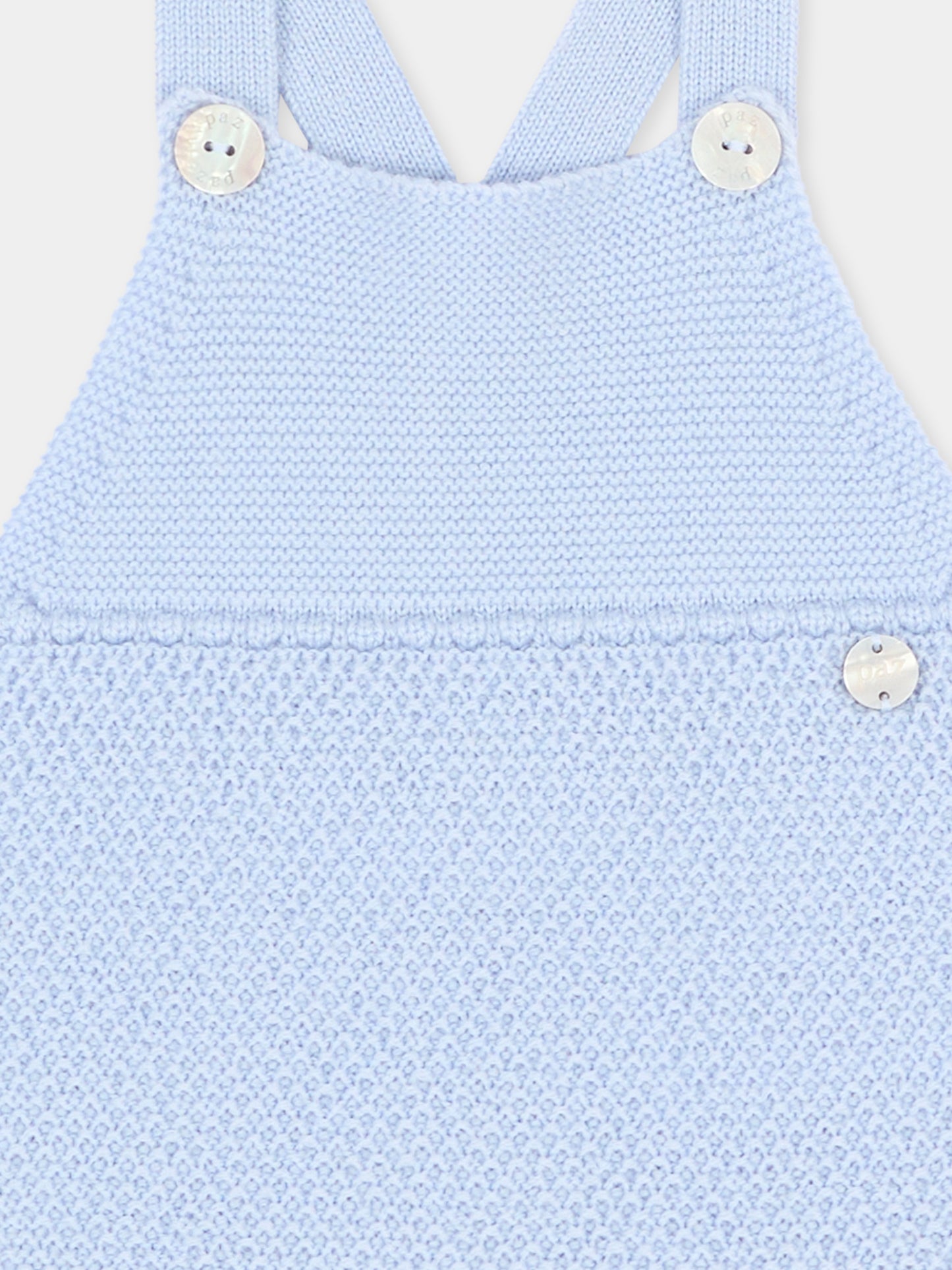 Salopette azzurra per neonato in maglia,Paz Rodríguez,022 113917 20 H56