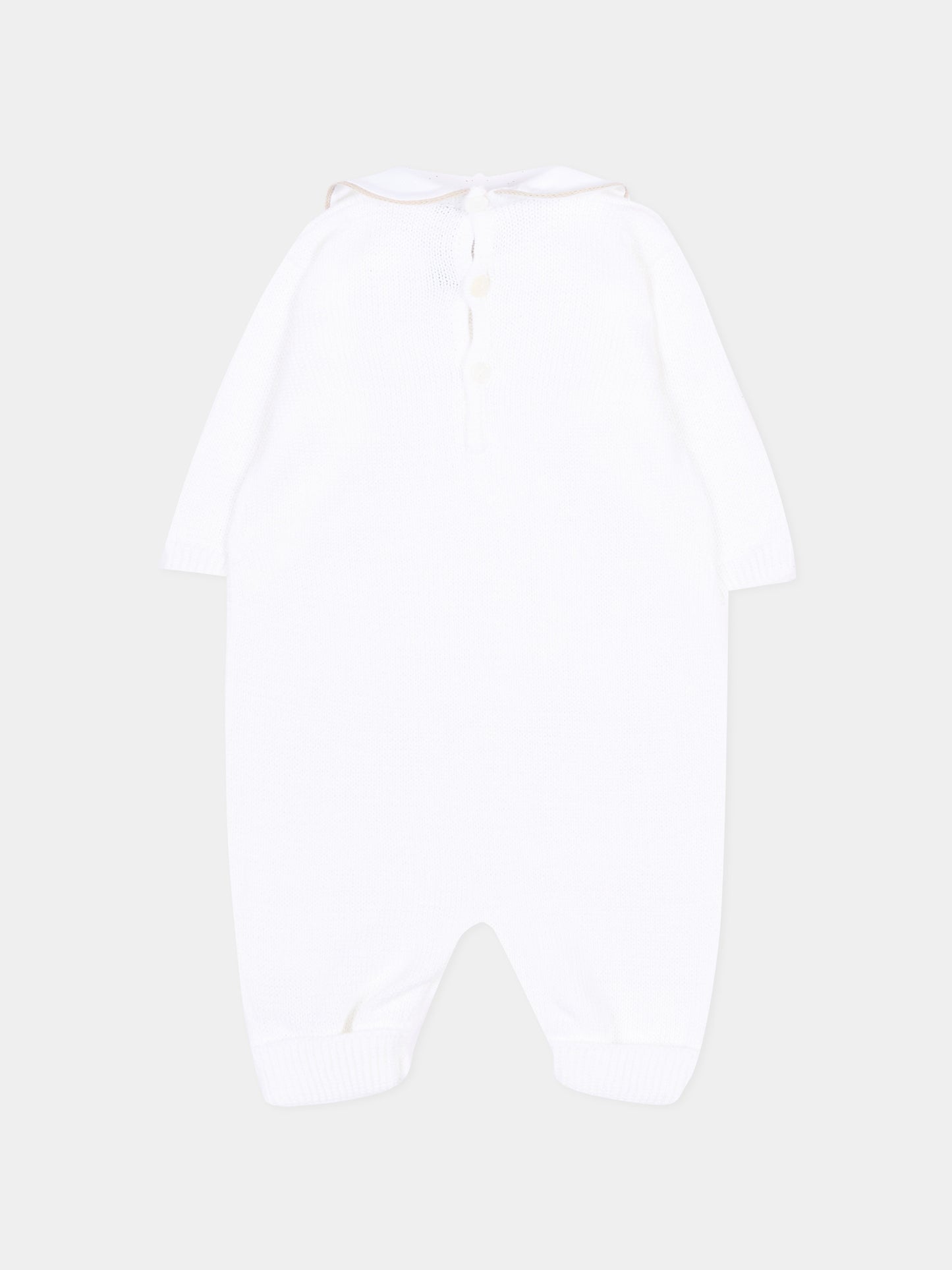 Tutina bianca per neonati con colletto,Little Bear,3128/S BCO/CORDA