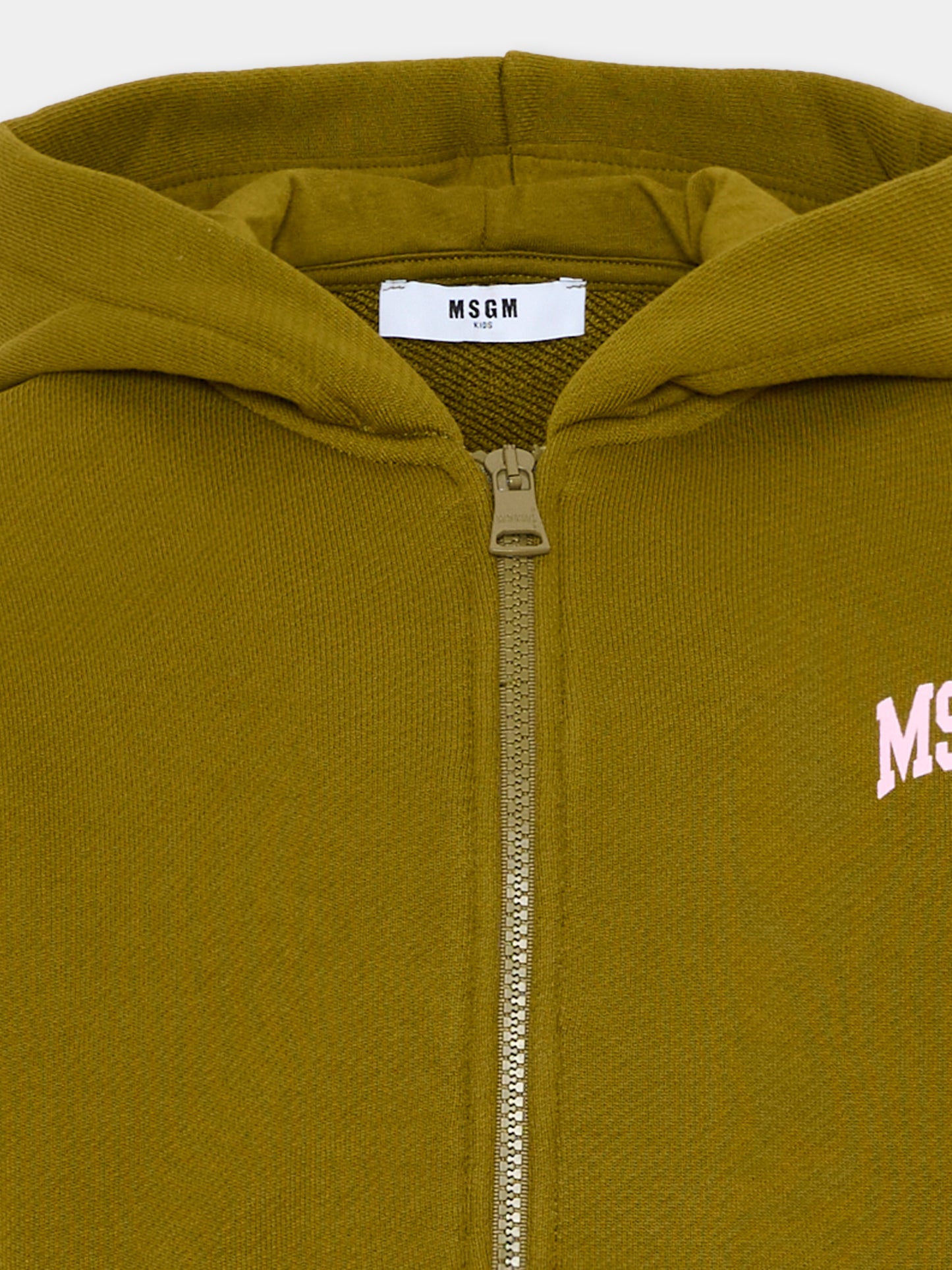 Felpa verde per bambina con logo,Msgm Kids,F6MSJGZH032 MS089