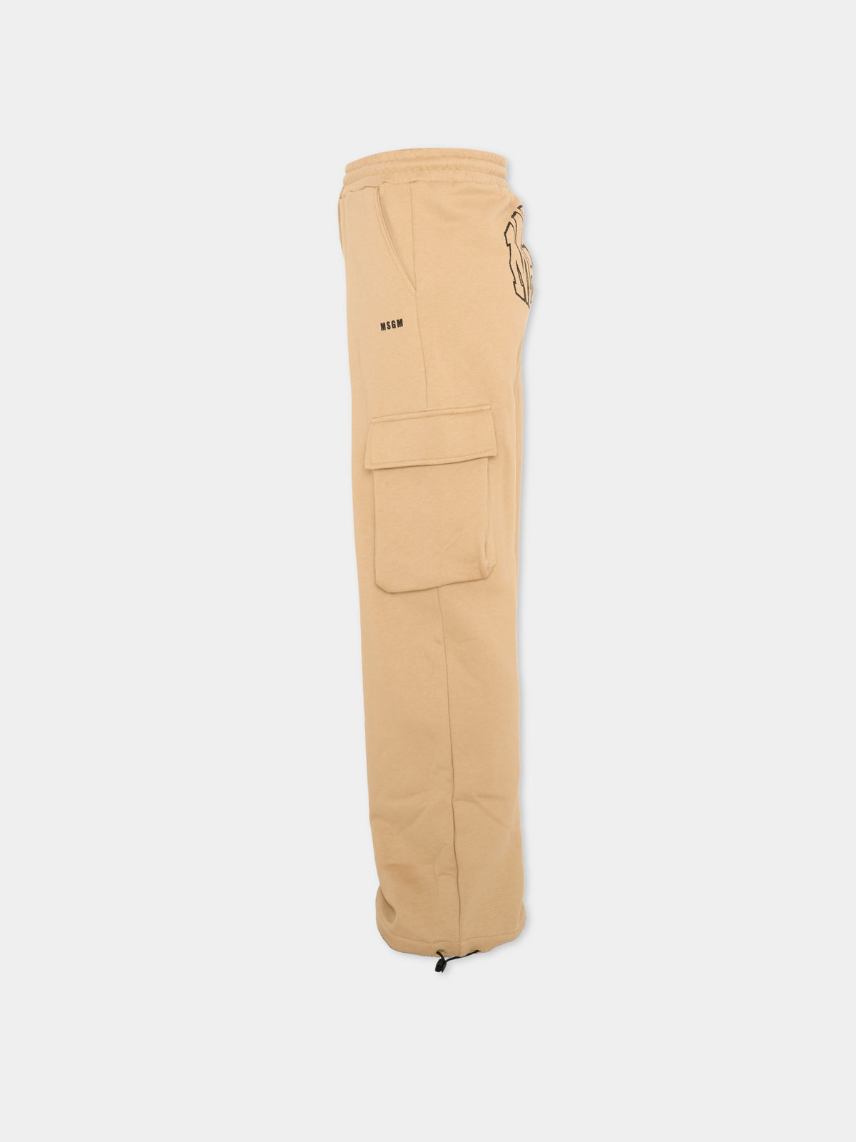 Pantalone beige per bambino con logo,Msgm Kids,F6MSJUFP036 MS030