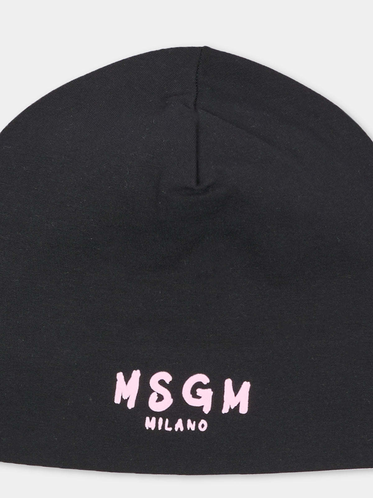 Berretto nero per bambina con logo,Msgm Kids,F6MSJUHT184 MS092