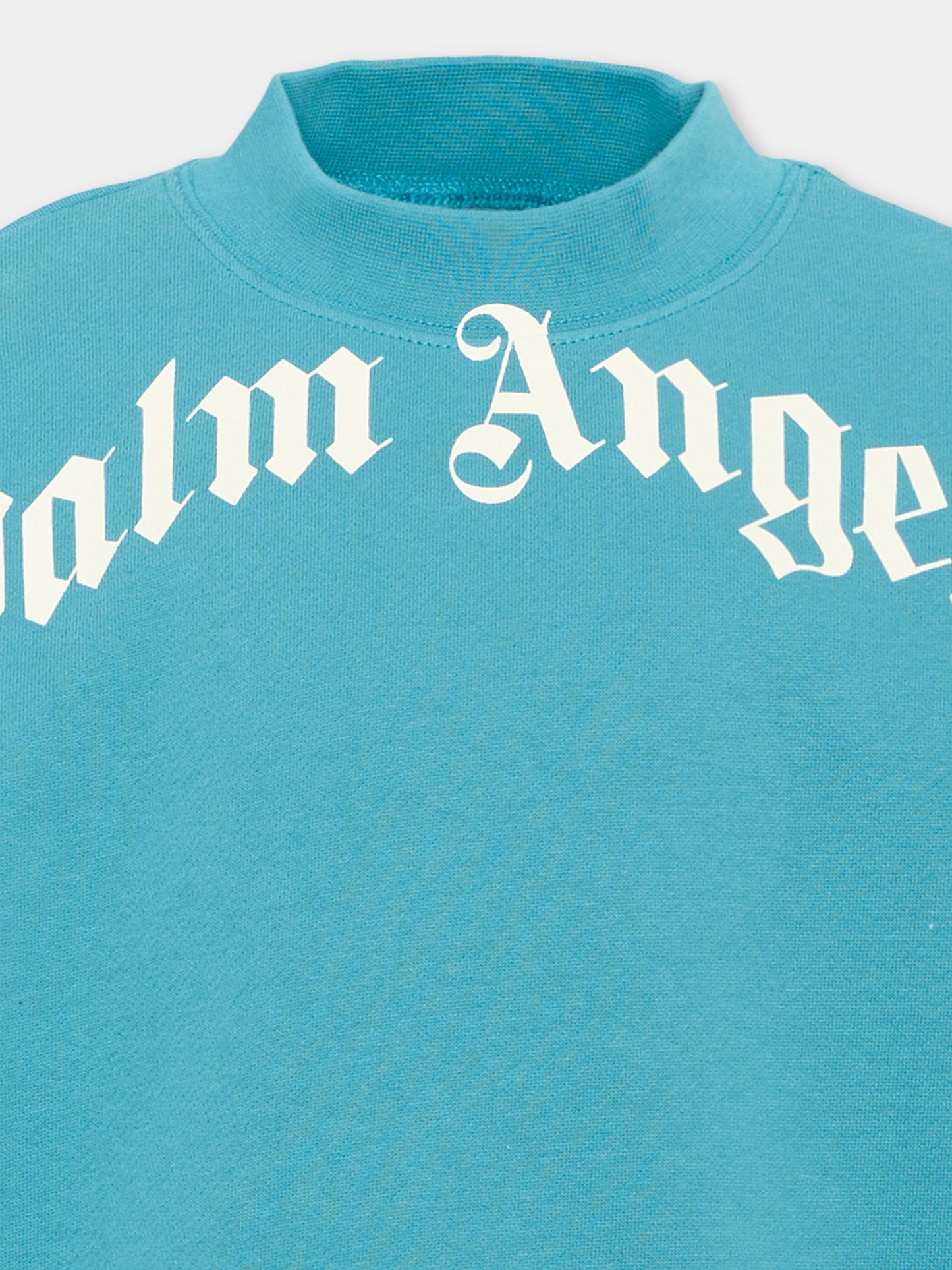 Felpa azzurra per bambini con logo,Palm Angels,F6PAJBSW014 1527