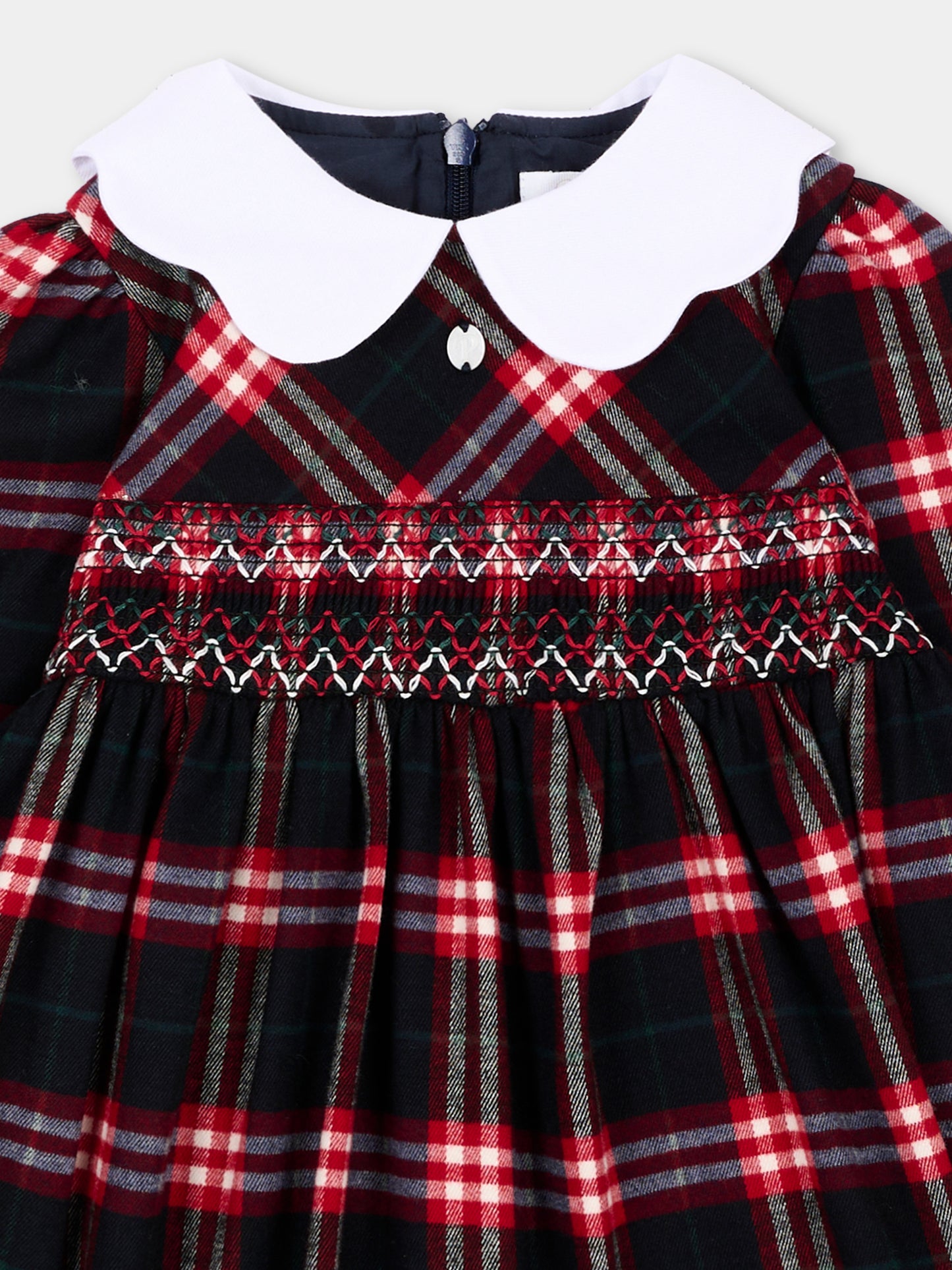 Abito elegante blu tartan per neonata,Patachou,PAP 47 VET4333262 Z0162