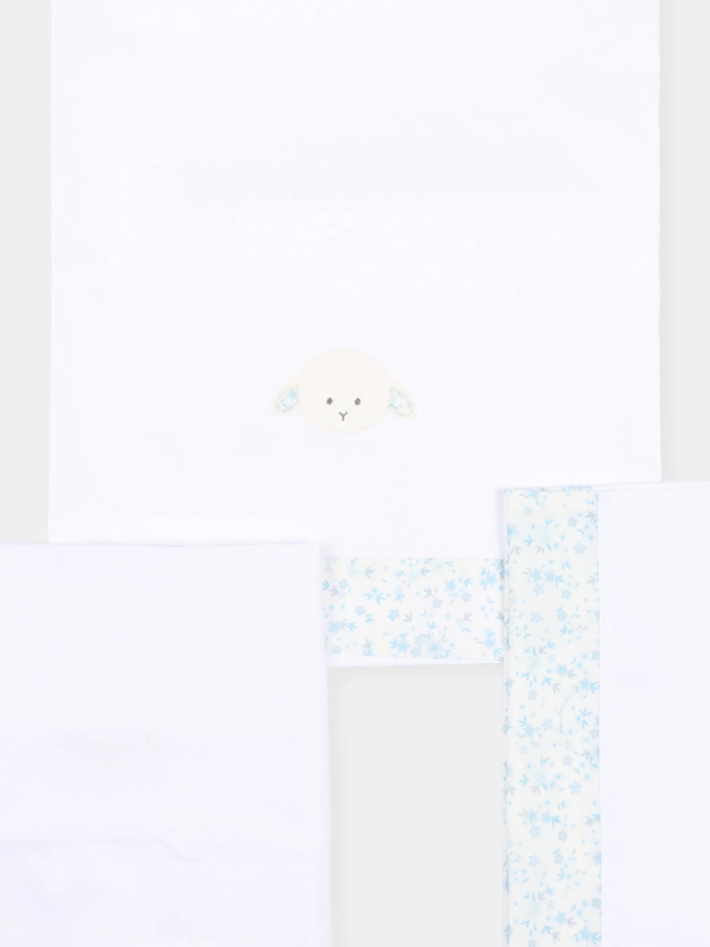 Lenzuolo bianco per neonato con agnellino Olive,Le Boo Beebè,CBL021 T469 1040