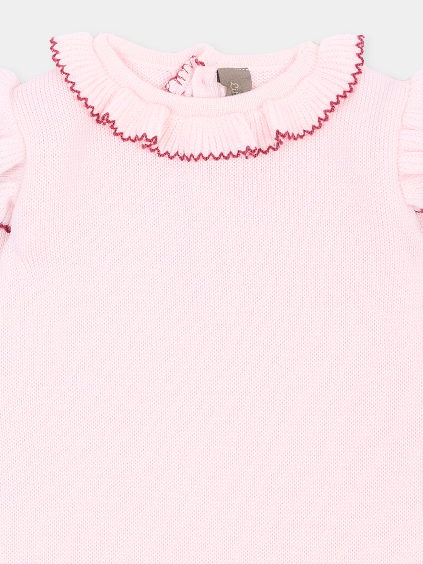 Tutina rosa per neonata con rouches,Little Bear,4125 CIPRIA/VINACCIA