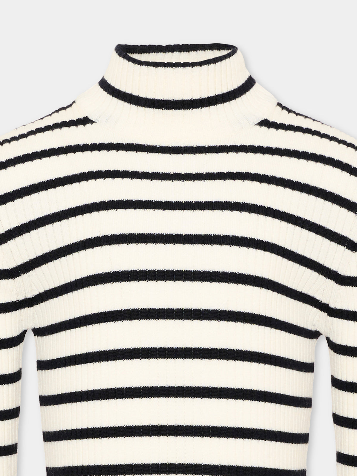 Dolcevita avorio per bambina a righe,Fendi Kids,JFG273 B1LA F1Y0K