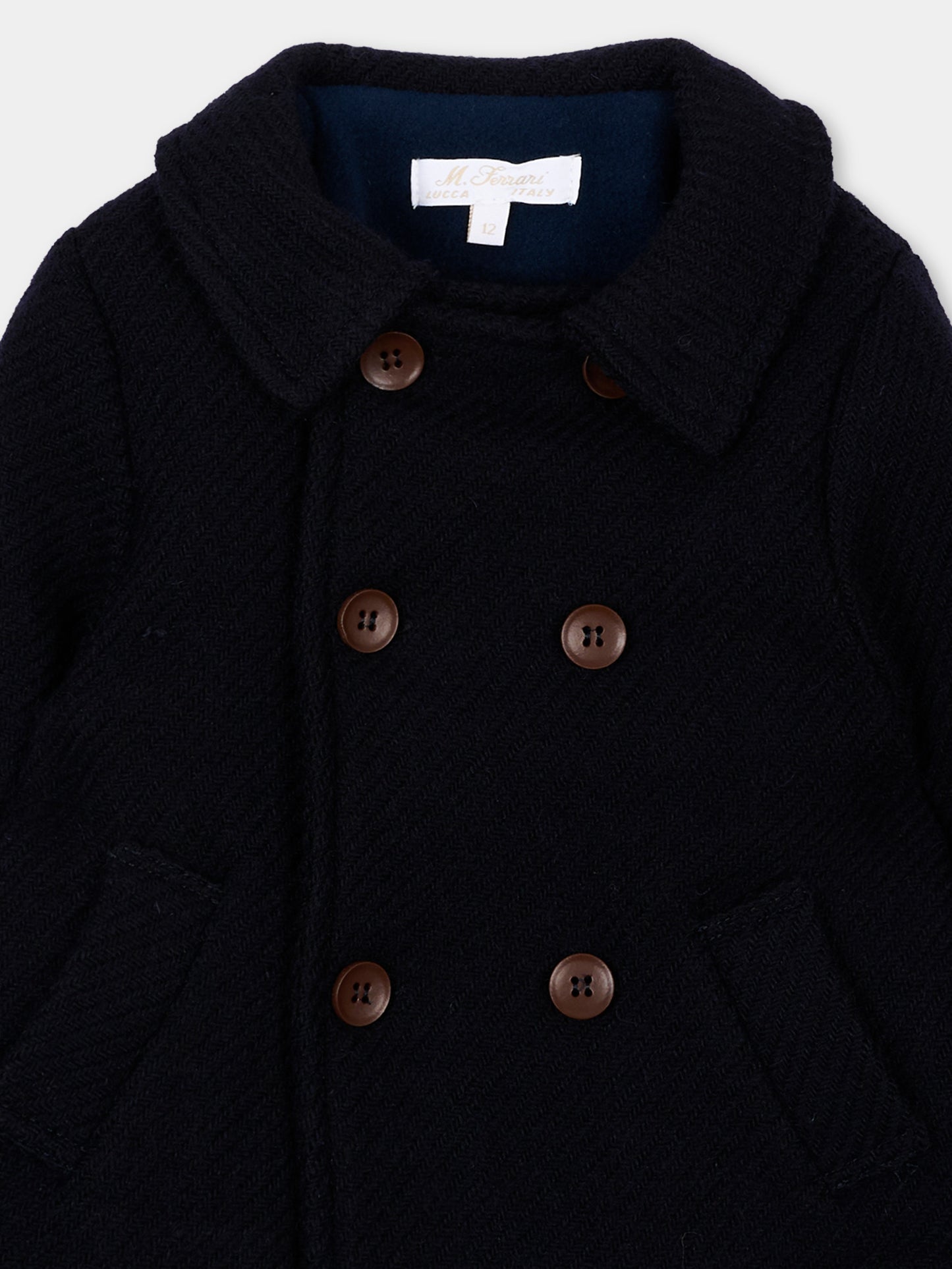 Cappotto blu per neonato doppiopetto,Mariella Ferrari,GBF6 087