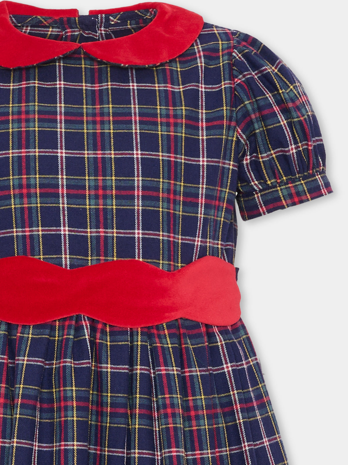 Abito elegante blu per bambina tartan,Mariella Ferrari,ABQ15MC 027