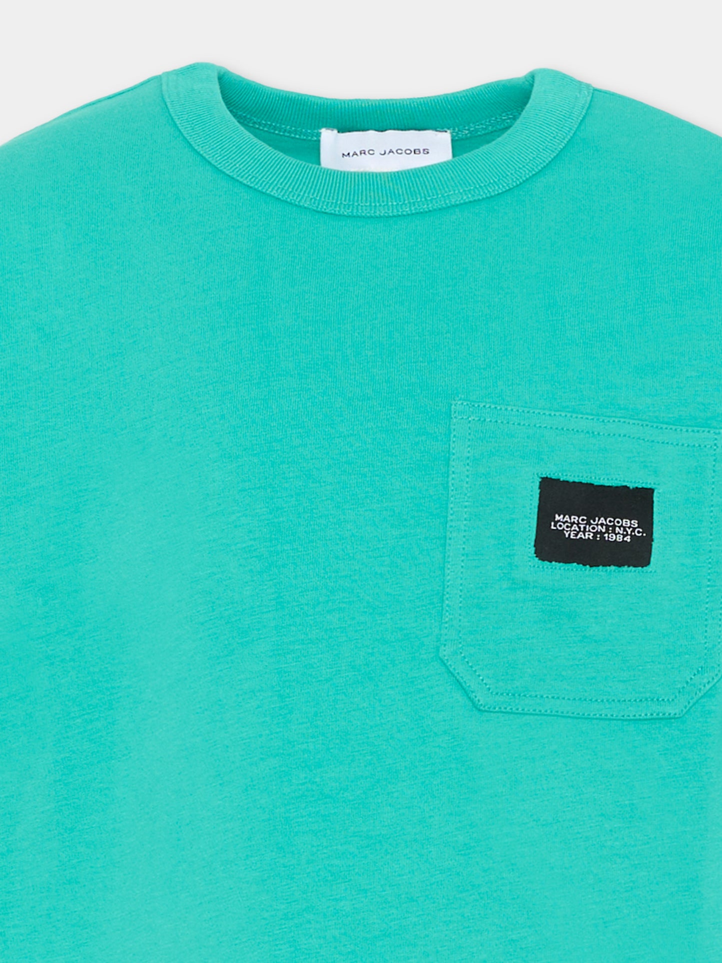 T-Shirt verde per bambino con logo,Marc Jacobs,W60760 73D