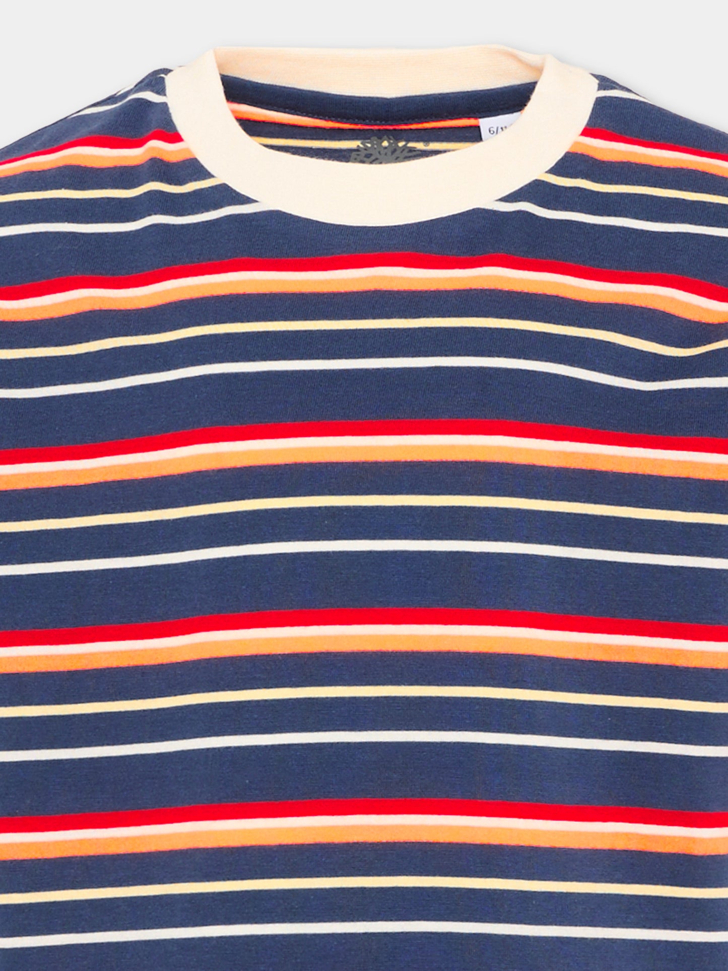T-Shirt blu a righe per bambino,Timberland,T60802 805